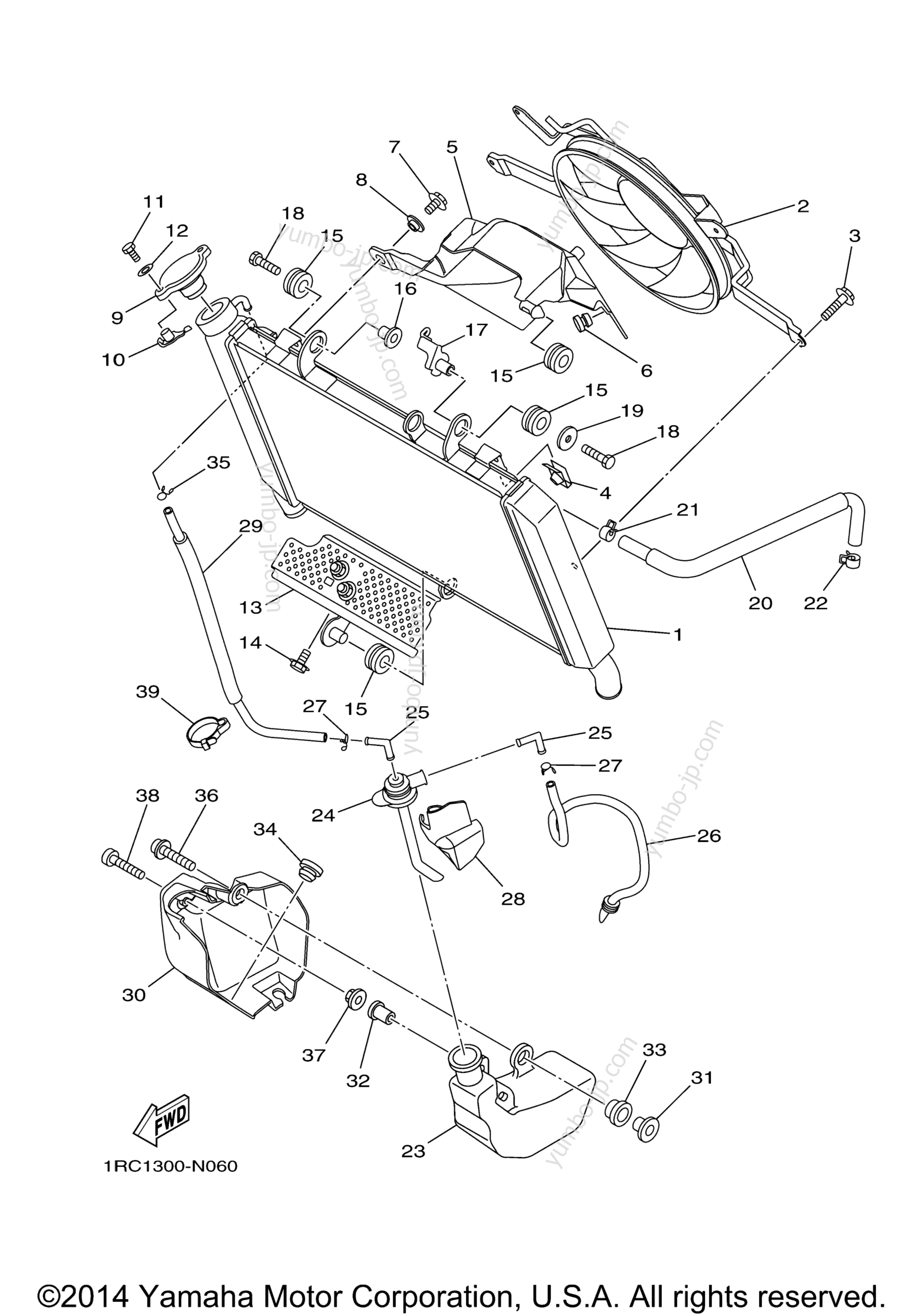 RADIATOR HOSE for motorcycles YAMAHA FZ09 (FZ09FS) 2015 year