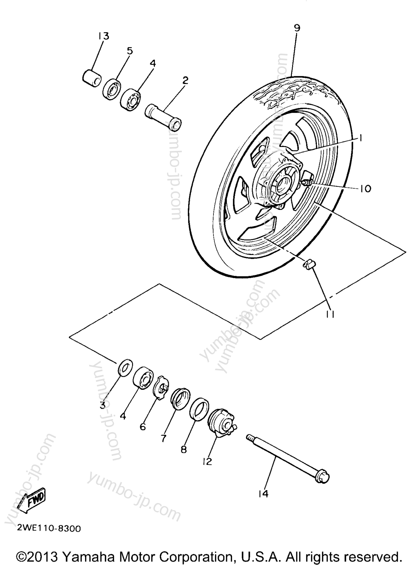 FRONT WHEEL для мотоциклов YAMAHA V-MAX 1200 (VMX12K) 1998 г.