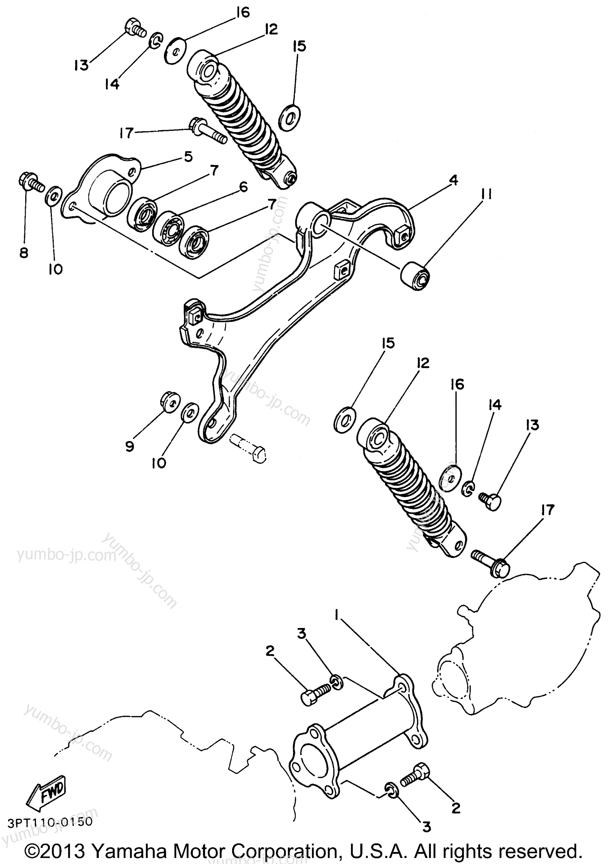 Rear Arm Suspension for motorcycles YAMAHA Y-ZINGER (PW50H1) 1996 year