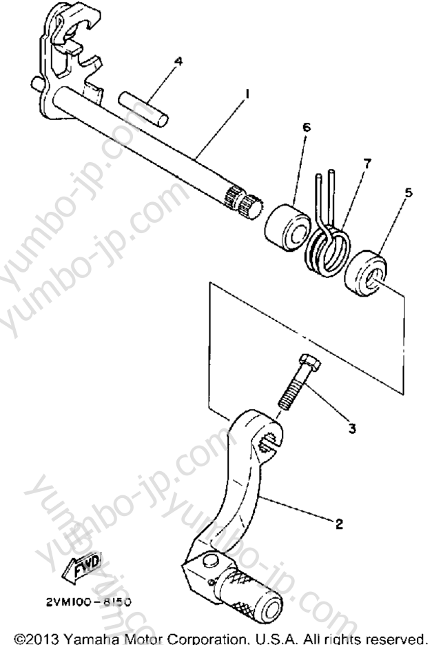 SHIFT SHAFT for motorcycles YAMAHA YZ250A 1990 year