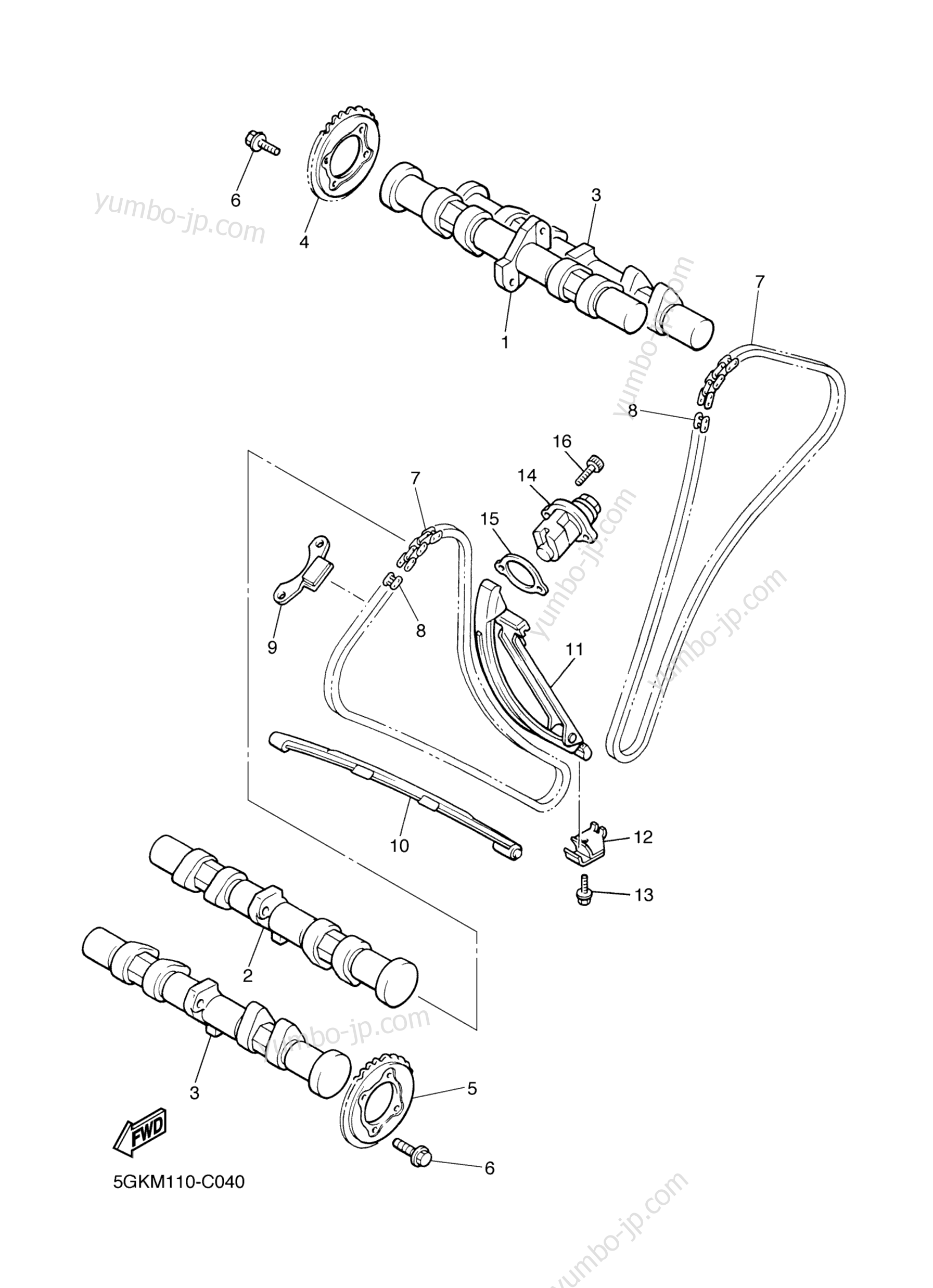 Camshaft Chain для мотоциклов YAMAHA V-MAX (VMX1200S) 2004 г.