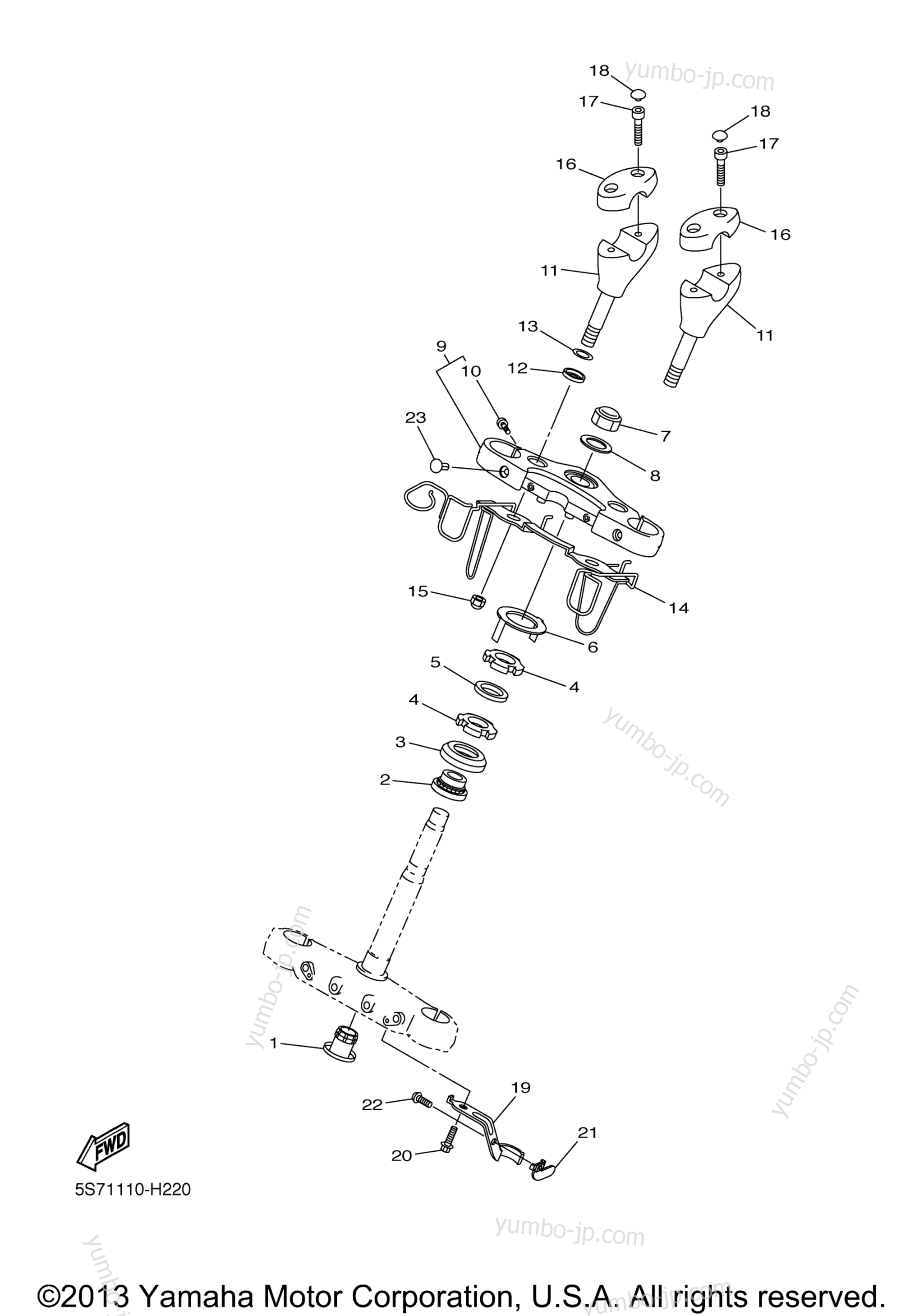 Steering for motorcycles YAMAHA V STAR 950 (XVS95ER) 2014 year