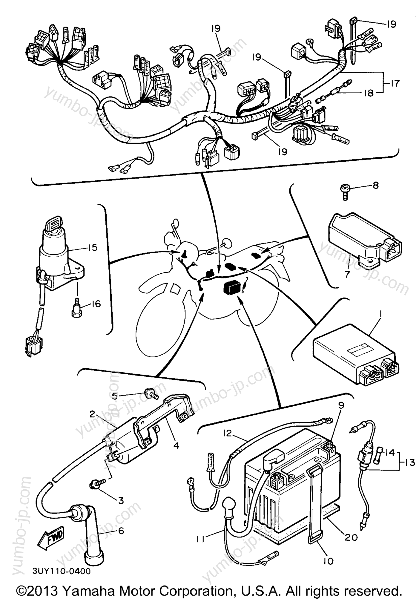 Electrical 1 для мотоциклов YAMAHA XT600EEC CA 1993 г.