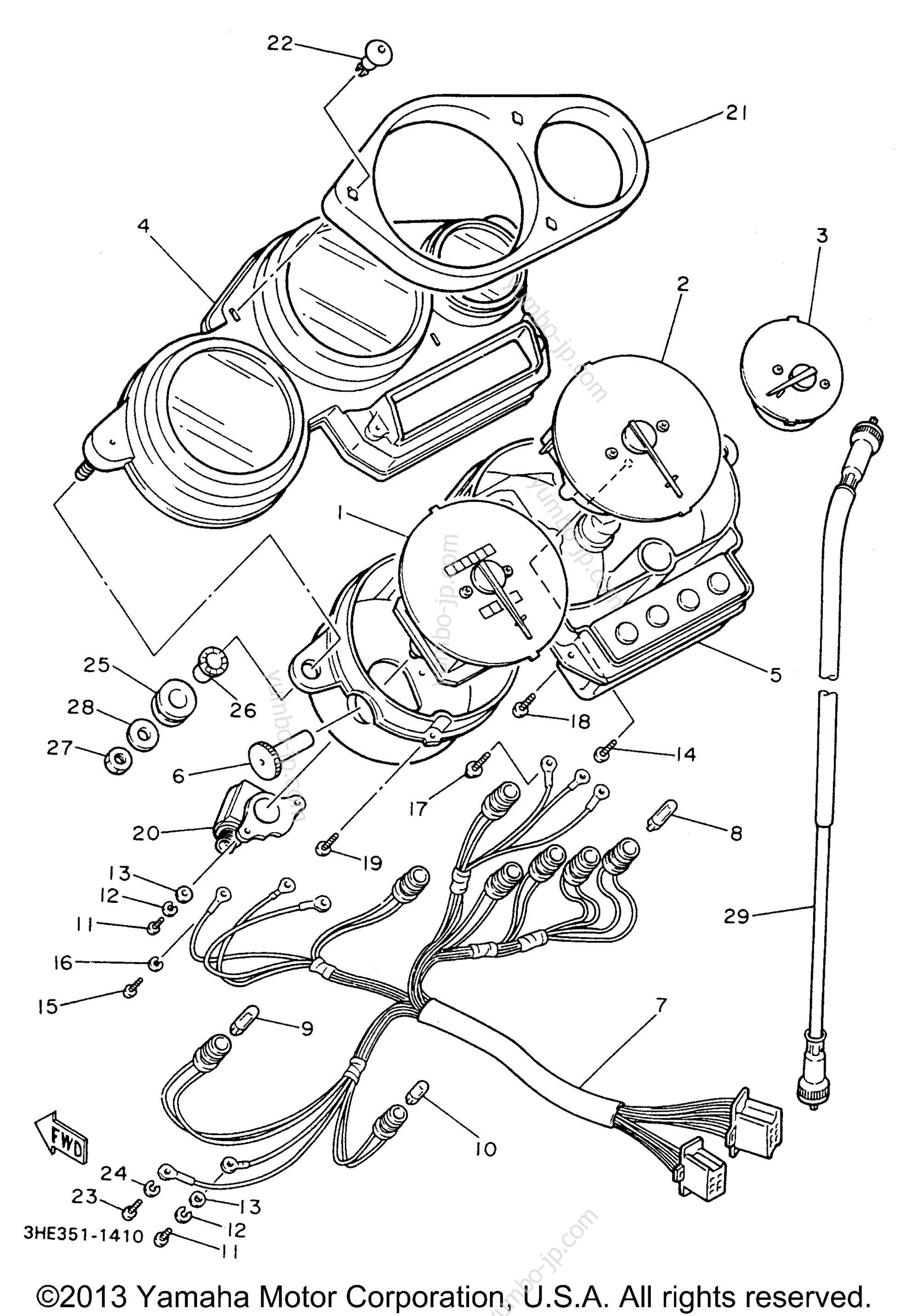 METER for motorcycles YAMAHA FZR600RHC CA 1996 year