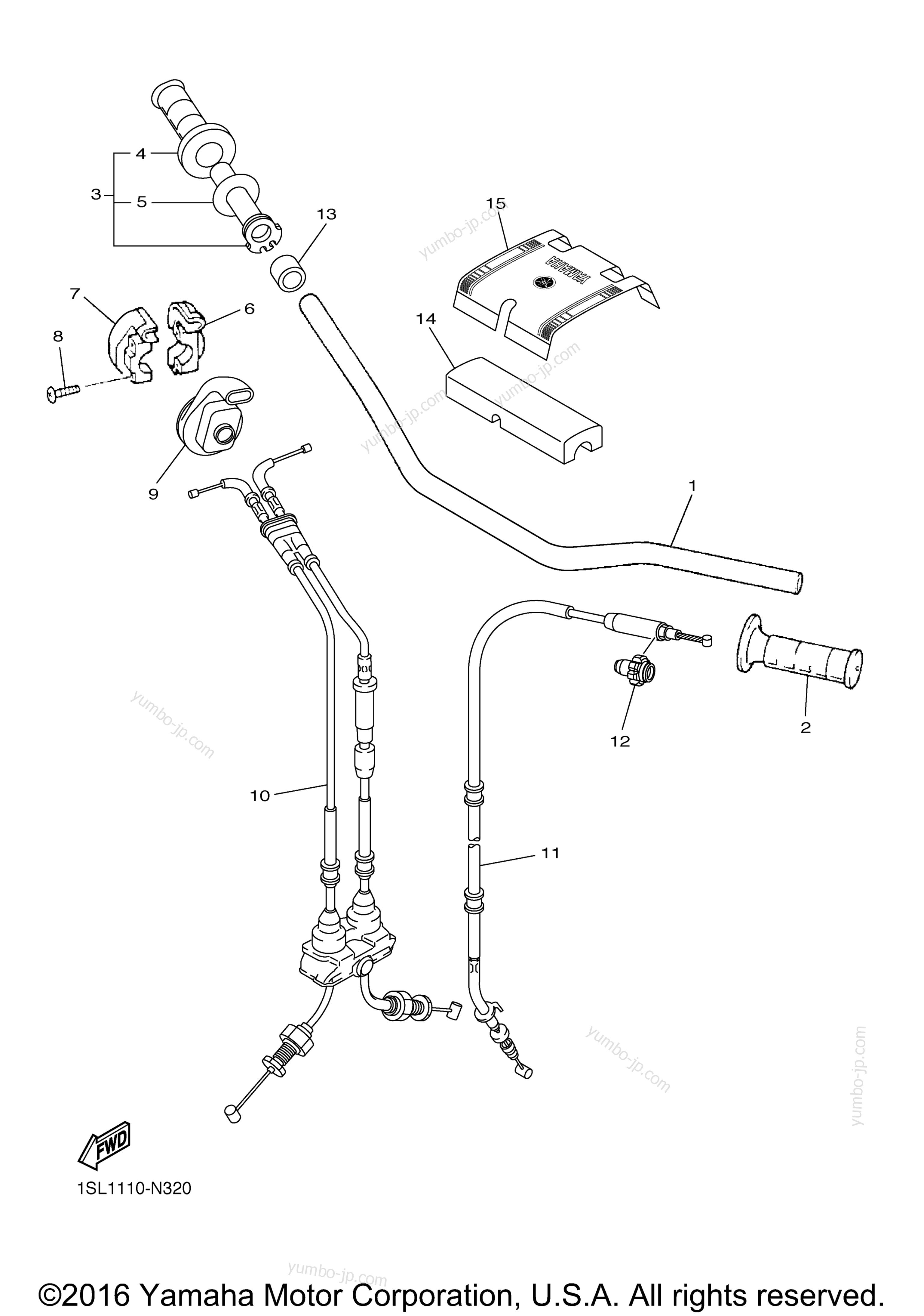 Steering Handle Cable for motorcycles YAMAHA YZ250F (YZ250FHW) 2017 year