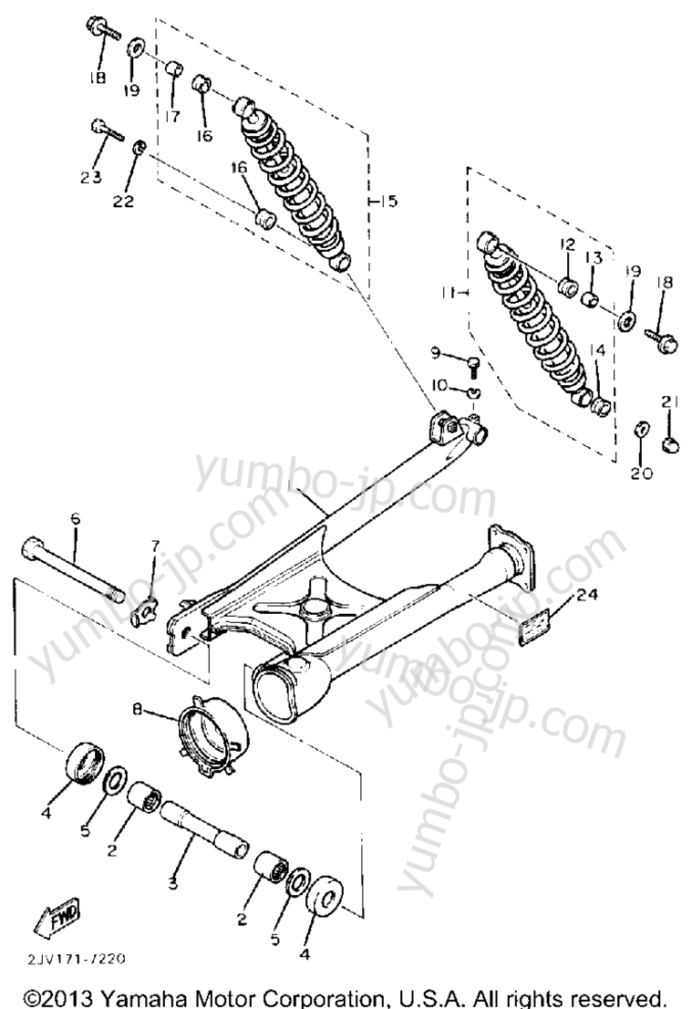 Swing Arm Rear Shocks for motorcycles YAMAHA VIRAGO 535 (XV535U) 1988 year