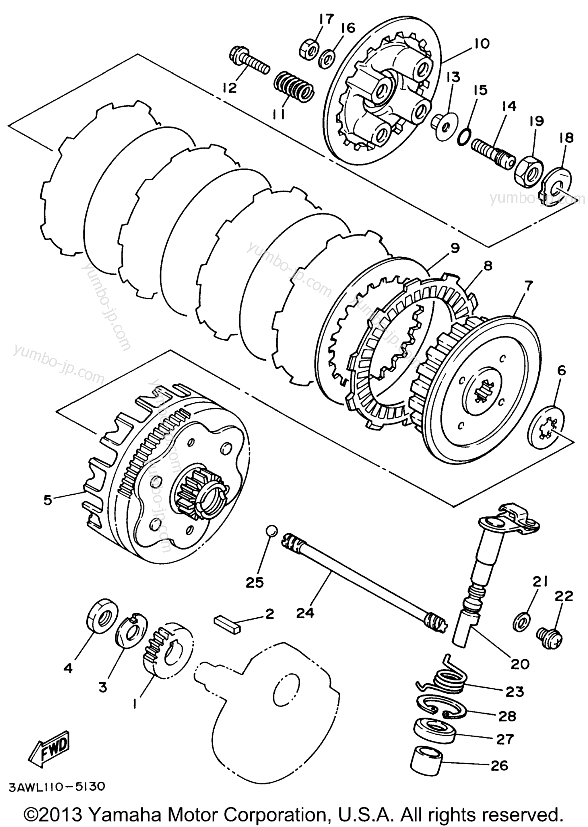 CLUTCH for motorcycles YAMAHA TW200HC CA 1996 year