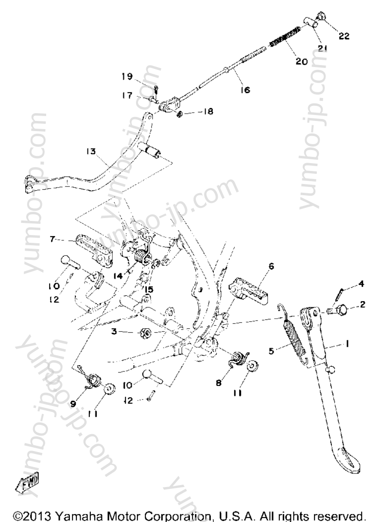 Stand - Footrest - Brake Pedal для мотоциклов YAMAHA MX125C 1976 г.