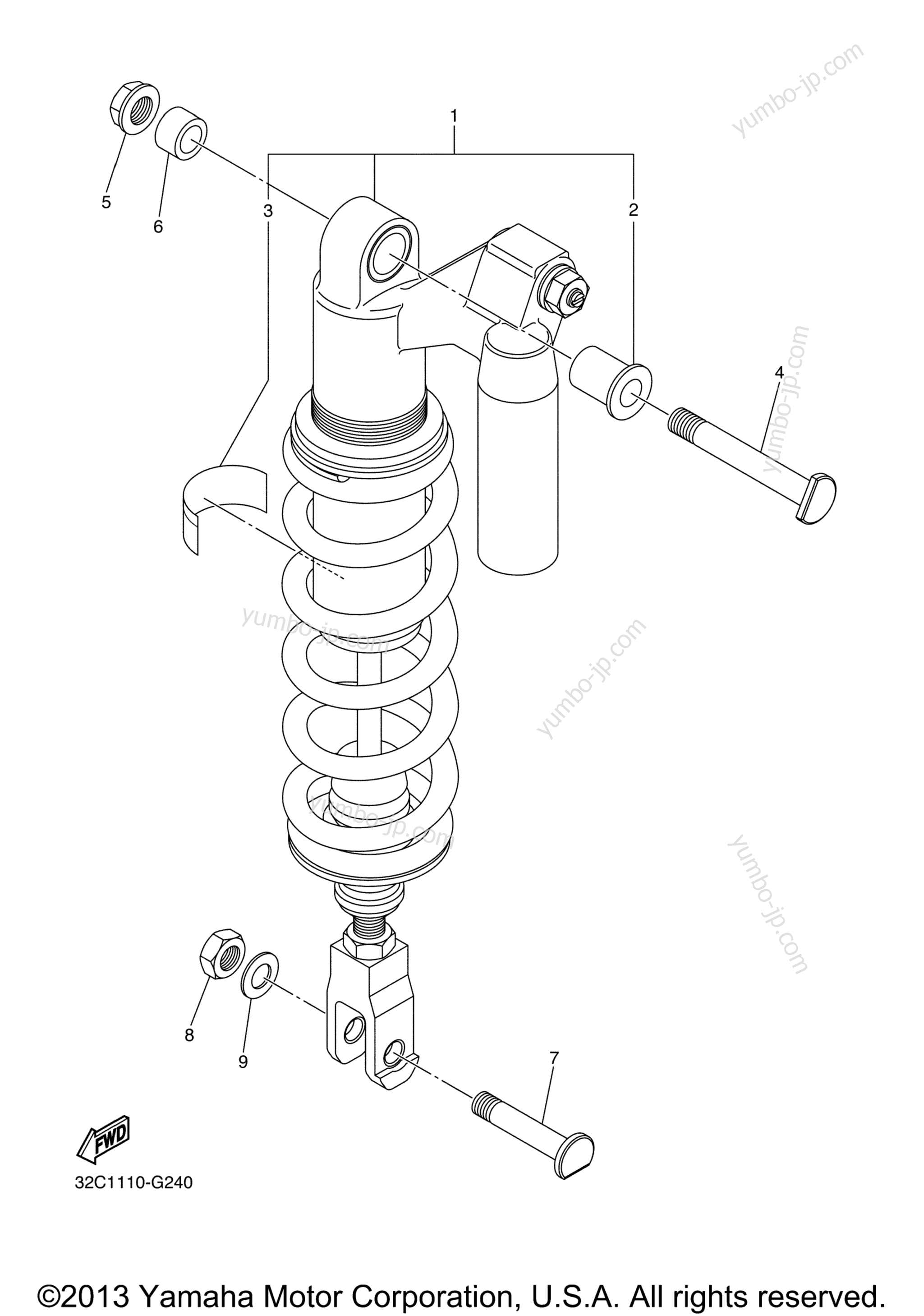 Rear Suspension for motorcycles YAMAHA WR250R (WR25RZCL) CA 2010 year