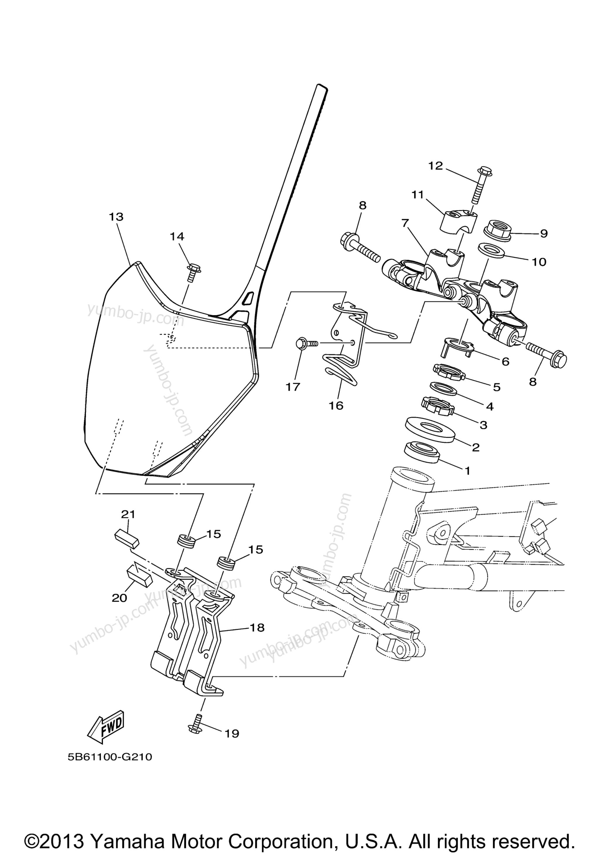 Steering для мотоциклов YAMAHA TTR110E (TTR110EE) 2014 г.