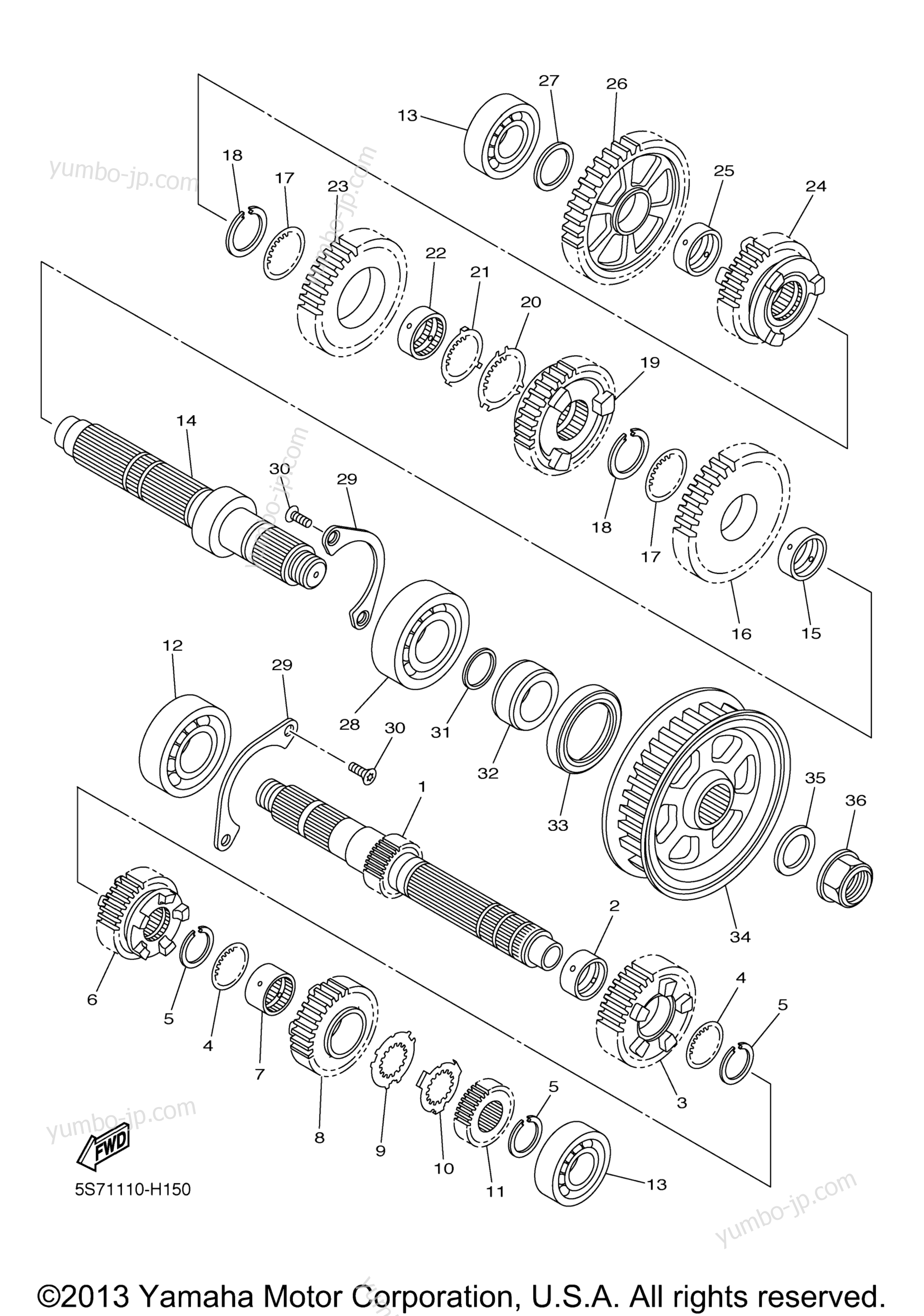 TRANSMISSION для мотоциклов YAMAHA V STAR 950 (XVS95ER) 2014 г.