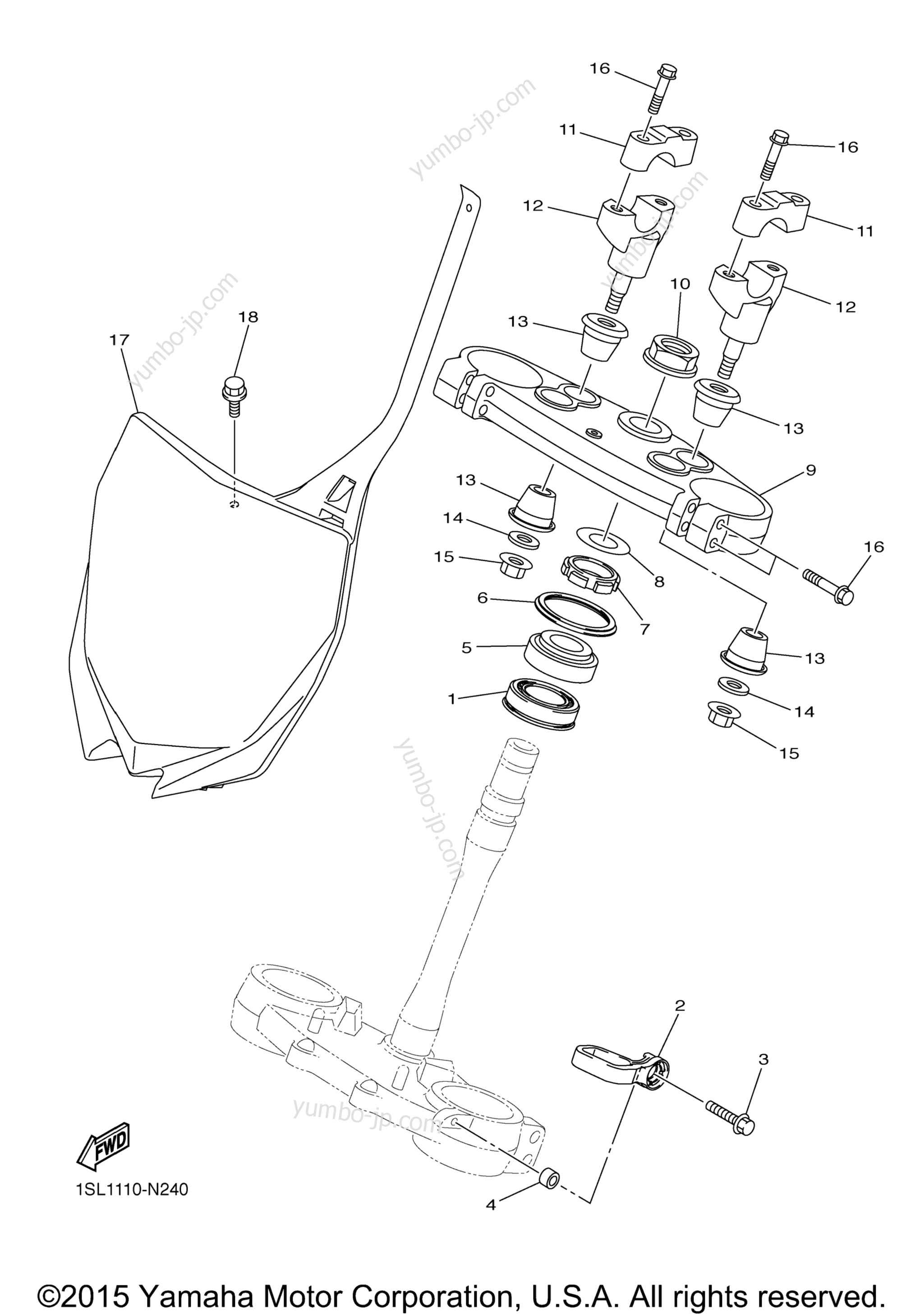 Steering для мотоциклов YAMAHA YZ450F (YZ450FGL) 2016 г.