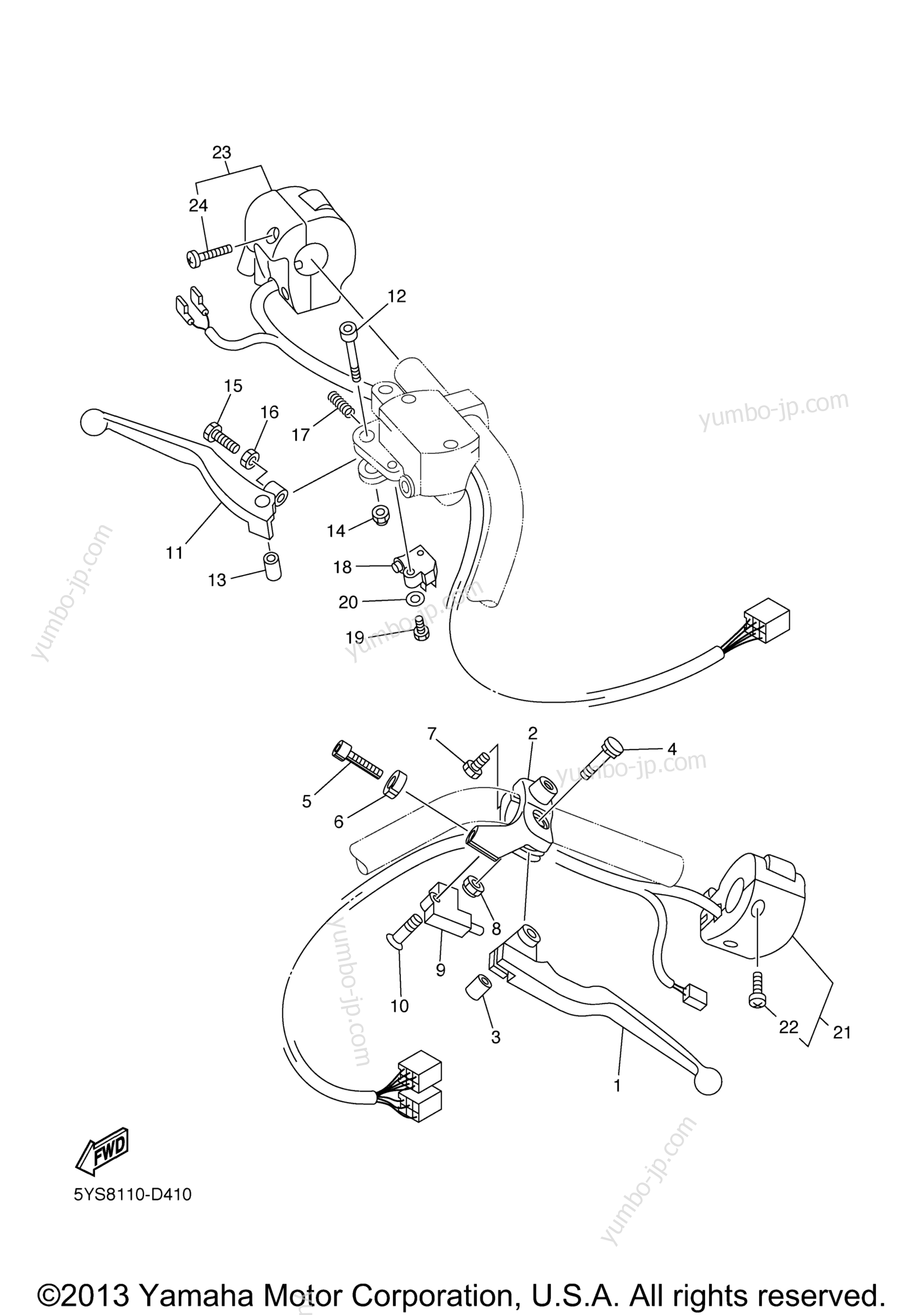 Handle Switch Lever for motorcycles YAMAHA V STAR 1100 CLASSIC CAST CA (XVS11AWVC) CA 2006 year