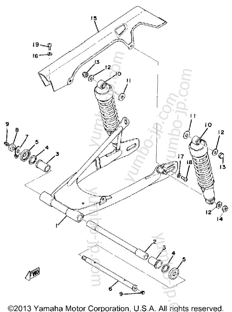 Rear Arm - Rear Cushion for motorcycles YAMAHA XS500D 1977 year