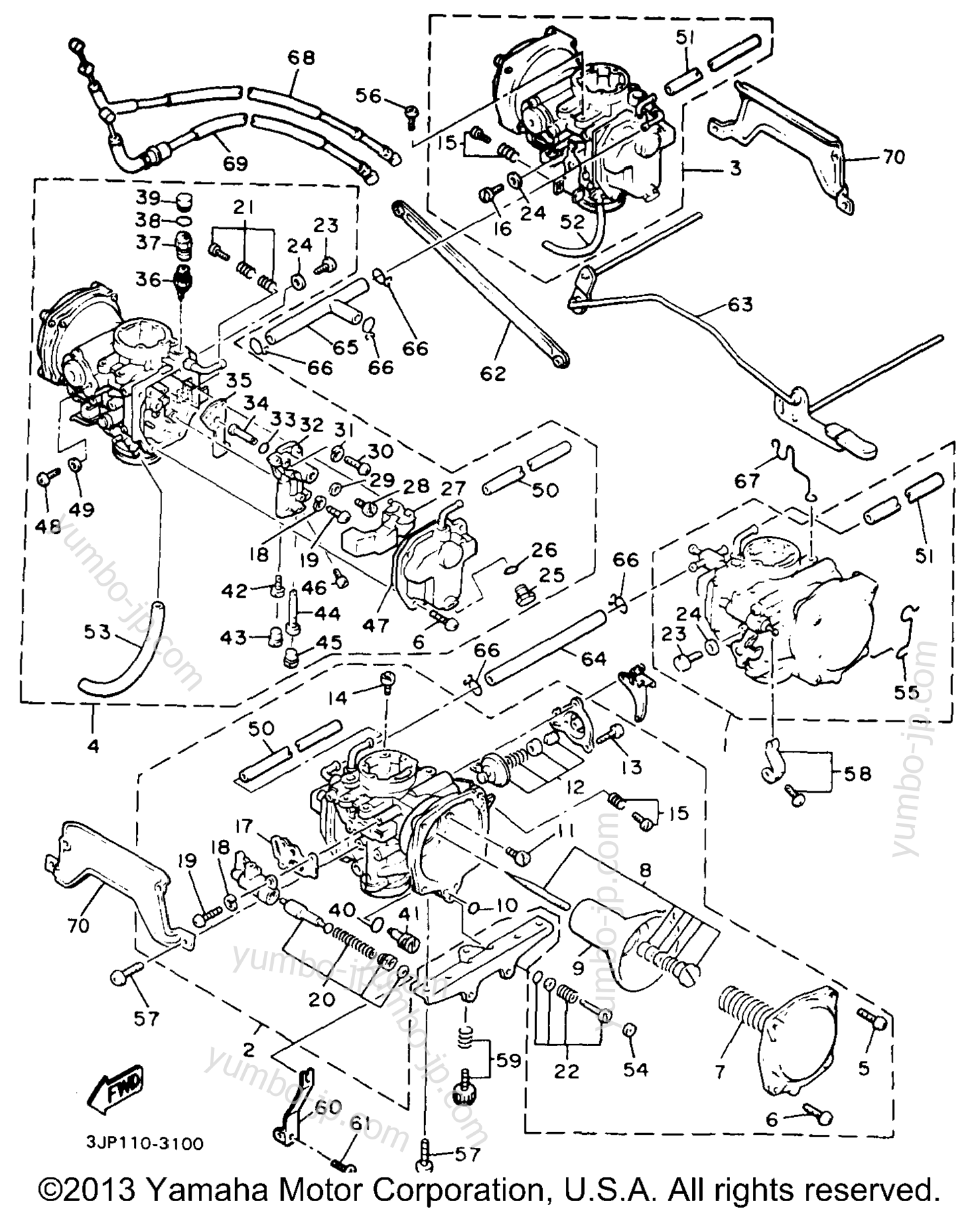 CARBURETOR for motorcycles YAMAHA V-MAX 1200 (VMX12HC) CA 1996 year