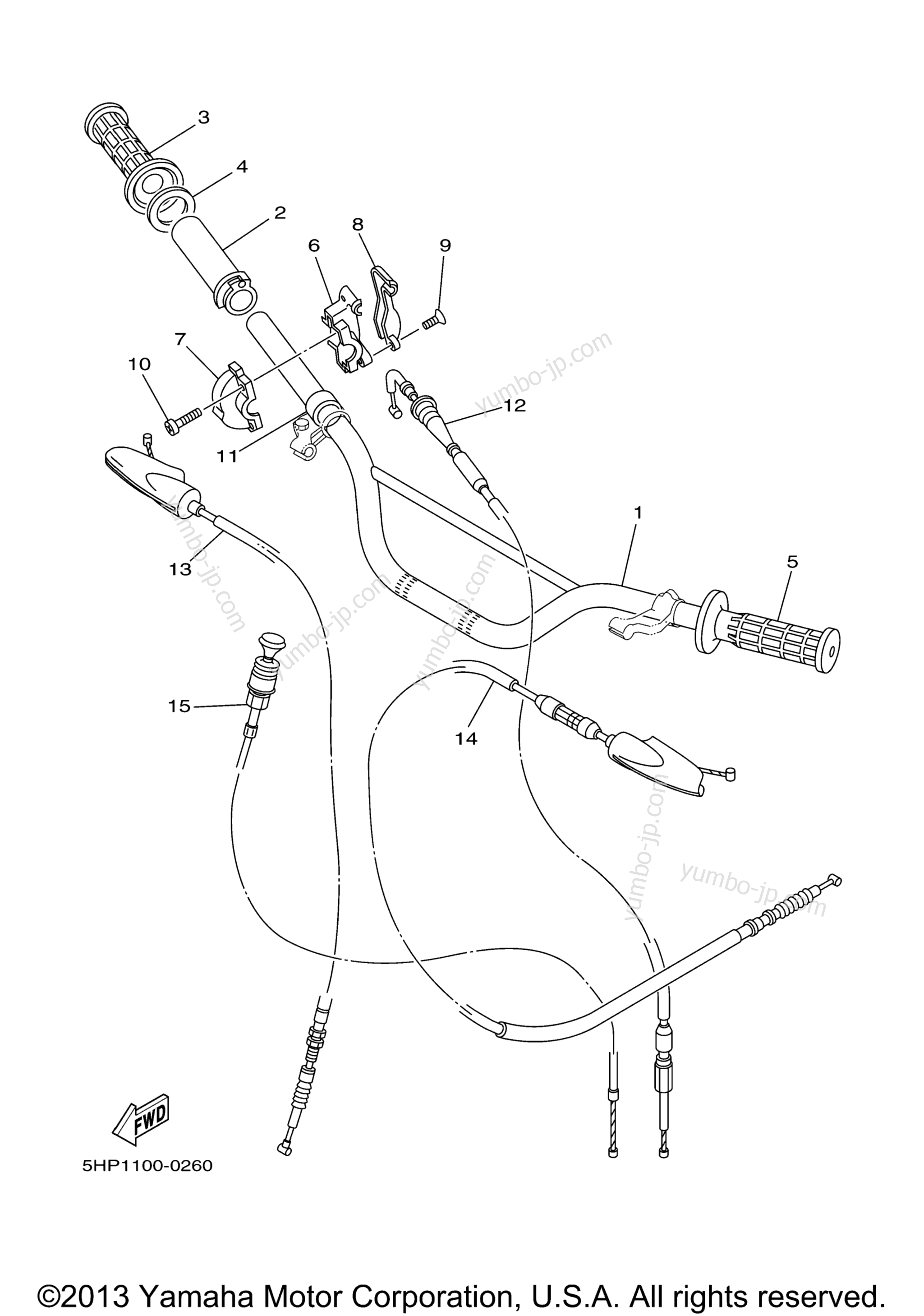 Steering Handle Cable для мотоциклов YAMAHA TTR125 (TTR125R) 2003 г.