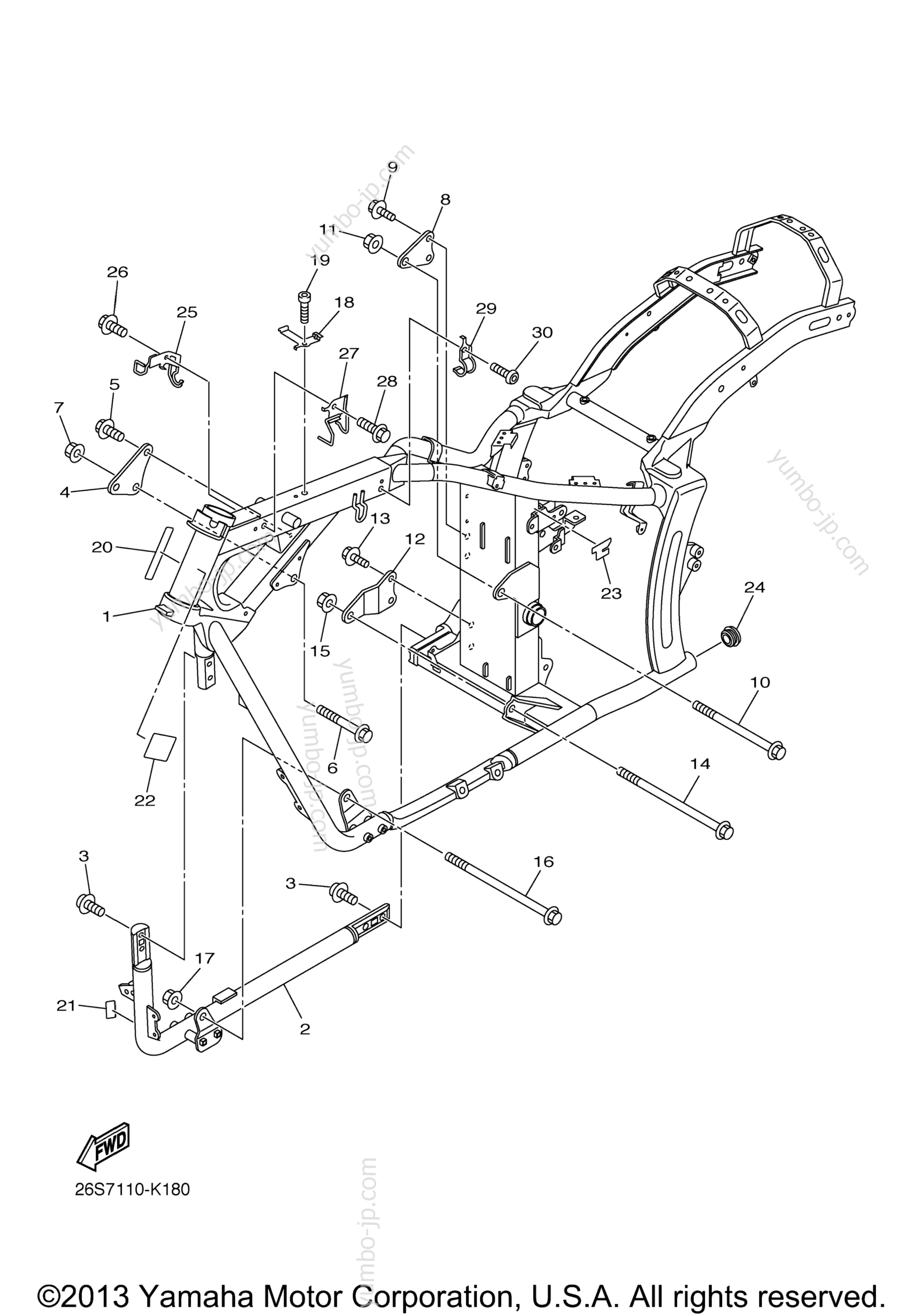 FRAME for motorcycles YAMAHA V STAR 950 (XVS95ER) 2014 year