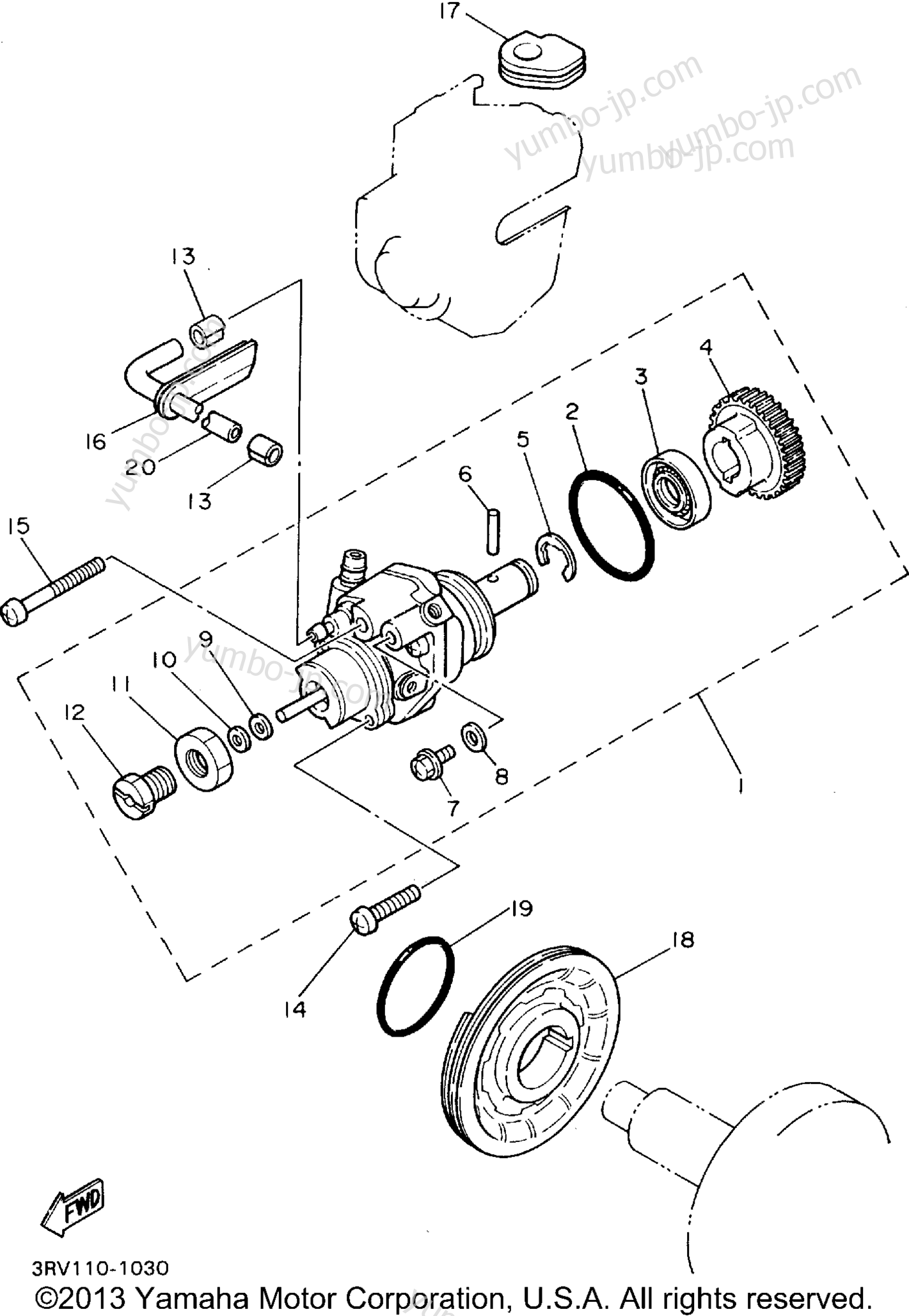 OIL PUMP for motorcycles YAMAHA Y-ZINGER (PW80G) 1995 year