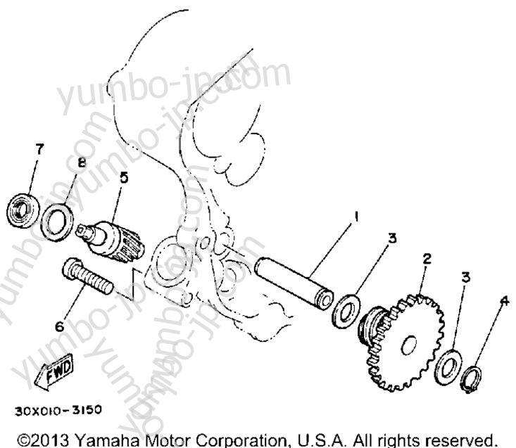 Tachometer Gear for motorcycles YAMAHA XT350E 1993 year