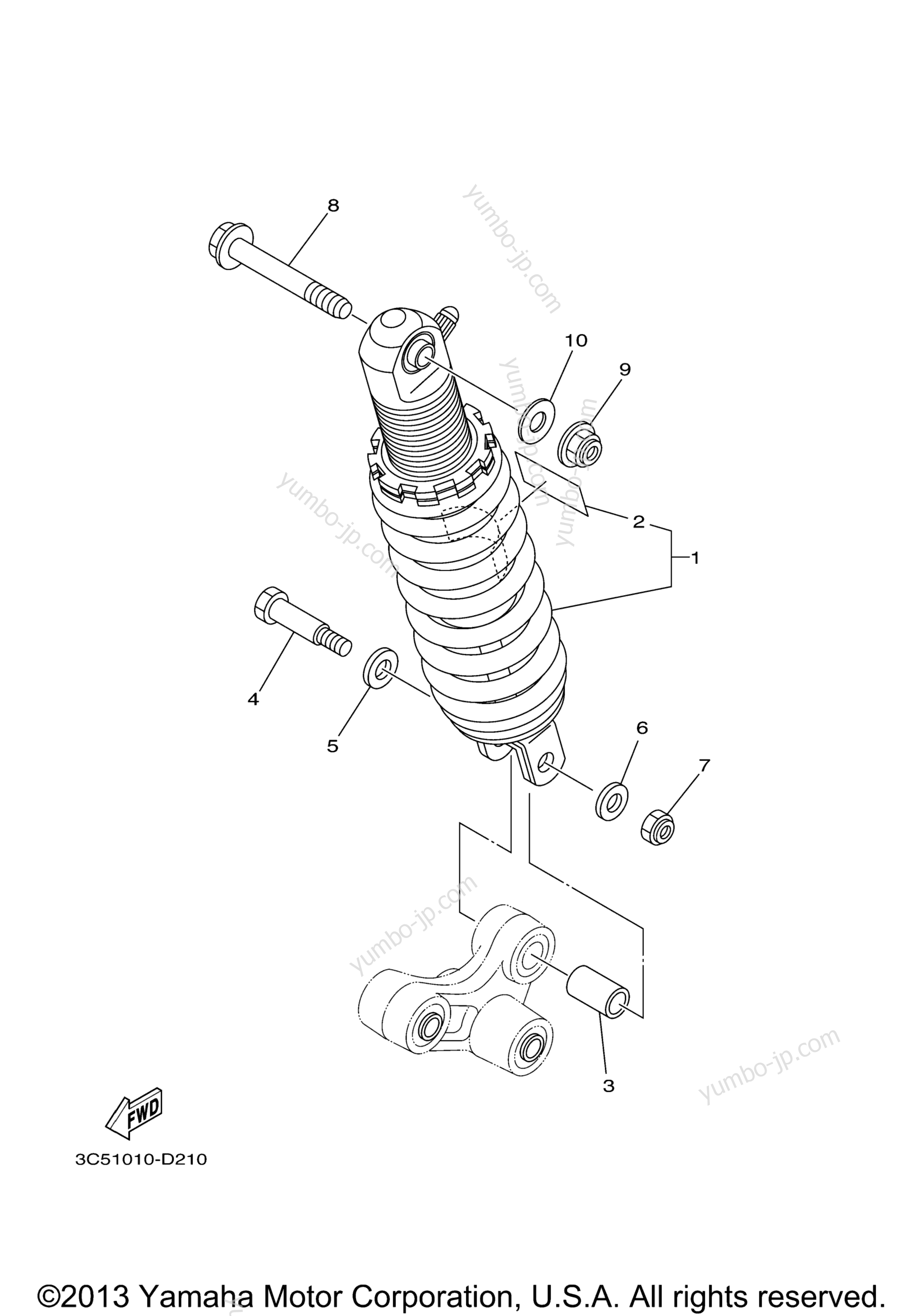 Rear Suspension for motorcycles YAMAHA XT250 (XT250YC) CA 2009 year