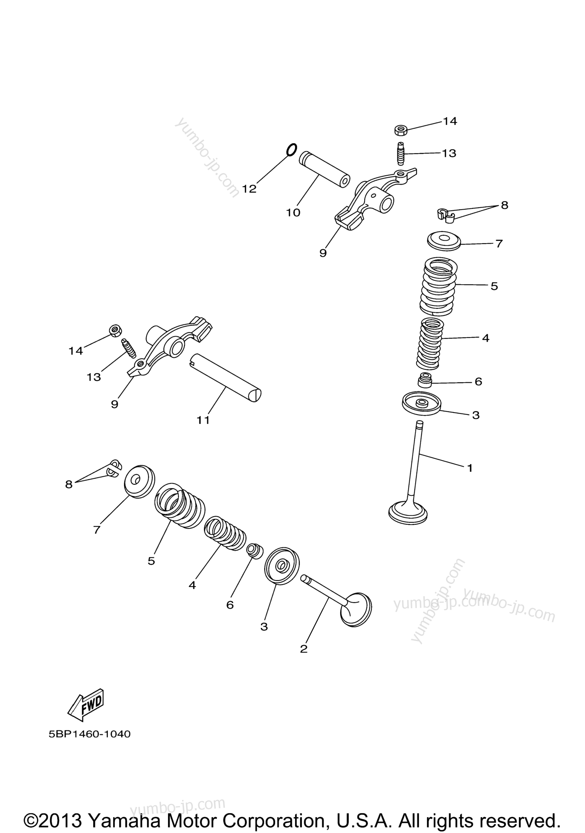 VALVE для мотоциклов YAMAHA XT250 (XT250AC) CA 2011 г.