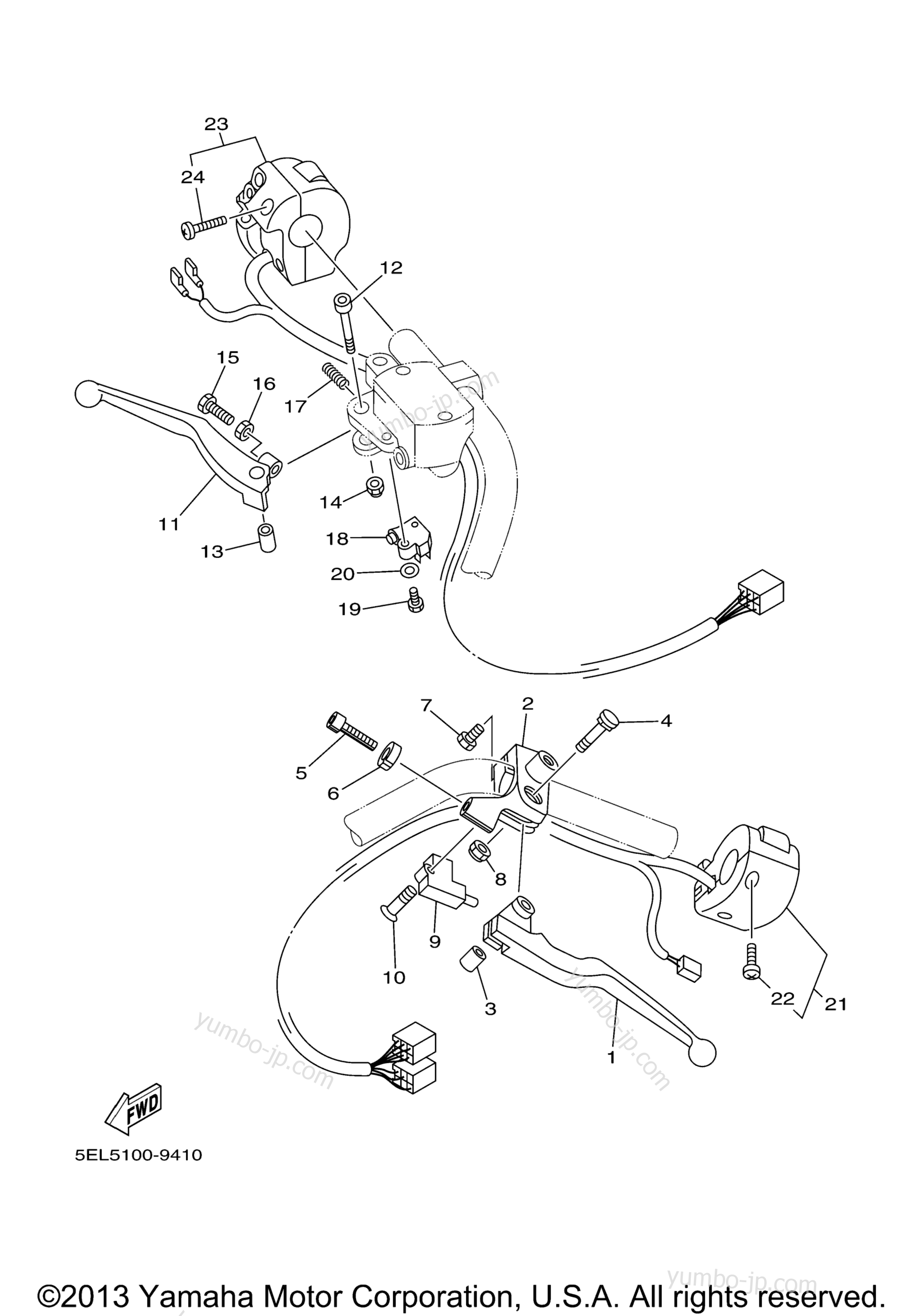 Handle Switch Lever for motorcycles YAMAHA V -STAR 1100 MIDNIGHT CUSTOM (XVS11TC) CA 2005 year