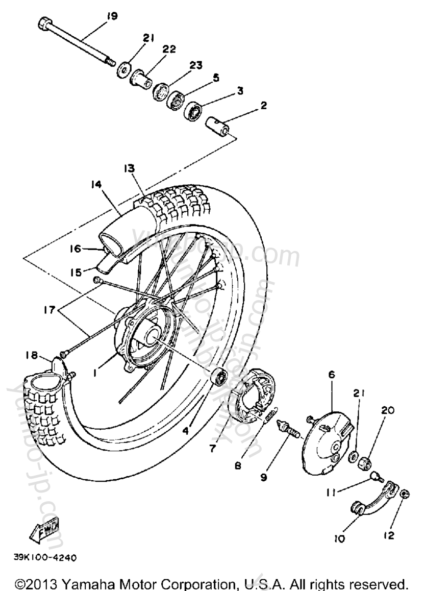 FRONT WHEEL для мотоциклов YAMAHA YZ80 (YZ80N) 1985 г.