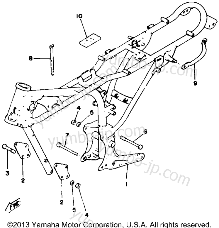 FRAME for motorcycles YAMAHA RD125C 1976 year