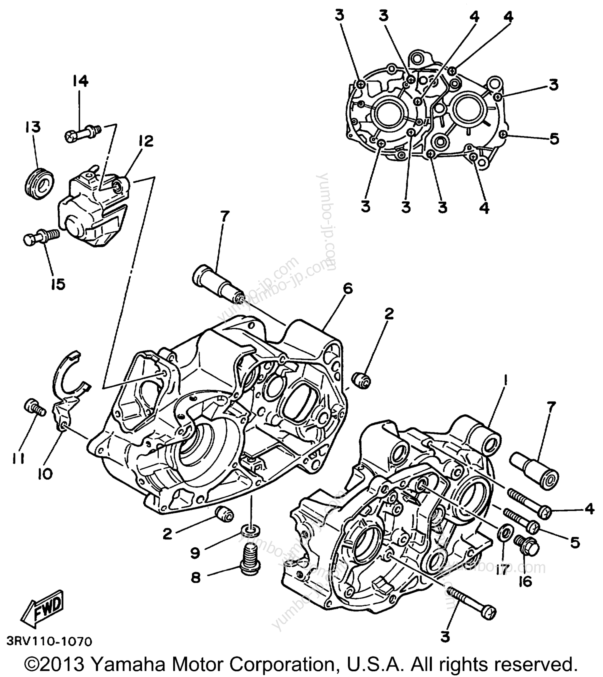 CRANKCASE for motorcycles YAMAHA PW80 (PW80L1) 1999 year