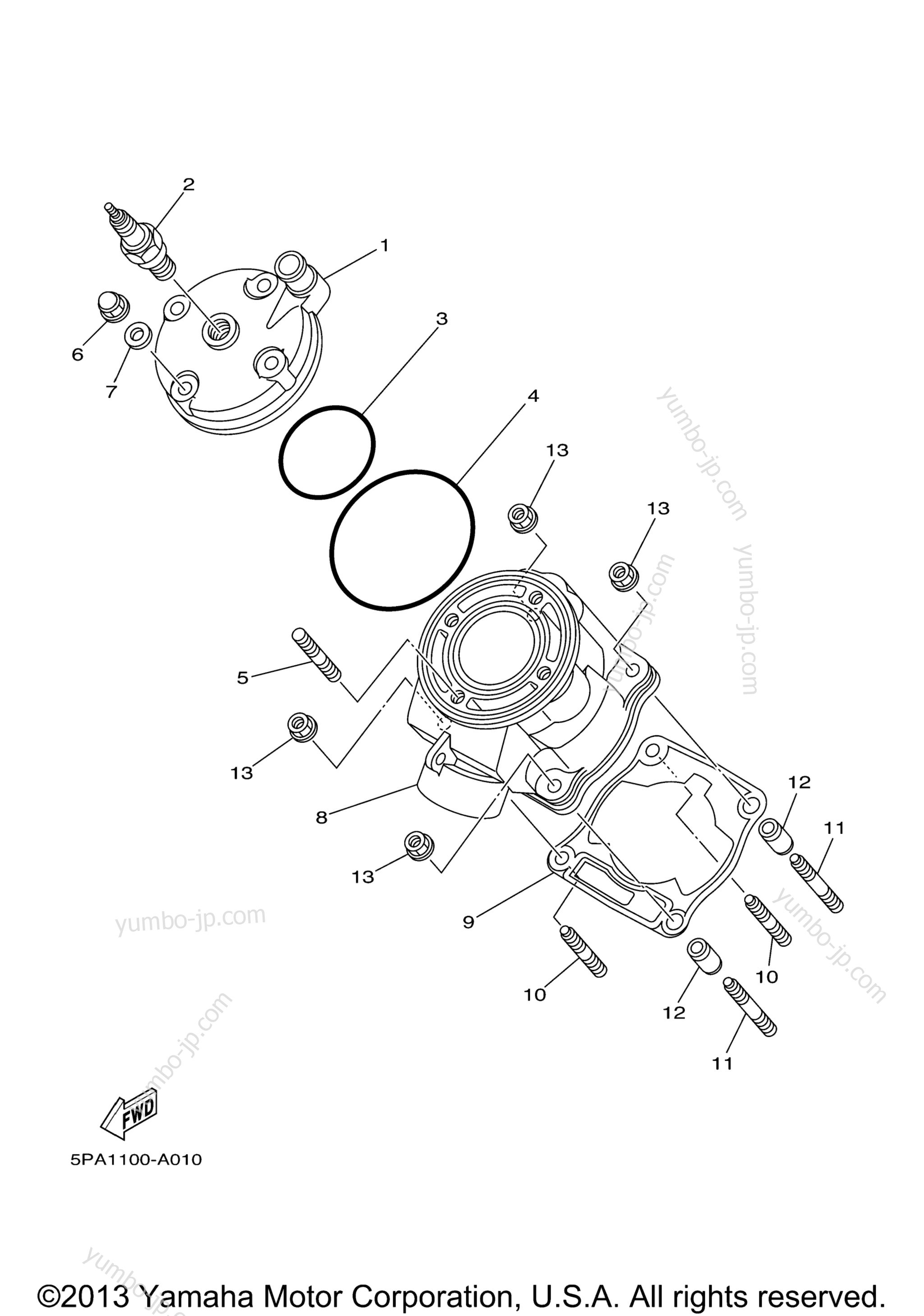 CYLINDER for motorcycles YAMAHA YZ85 (YZ85V) 2006 year