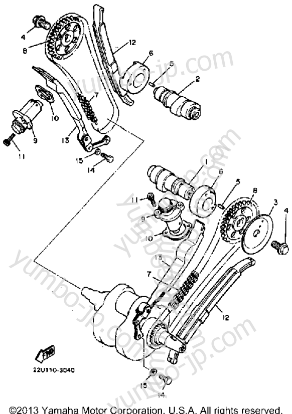 Camshaft Chain for motorcycles YAMAHA XV500K 1983 year