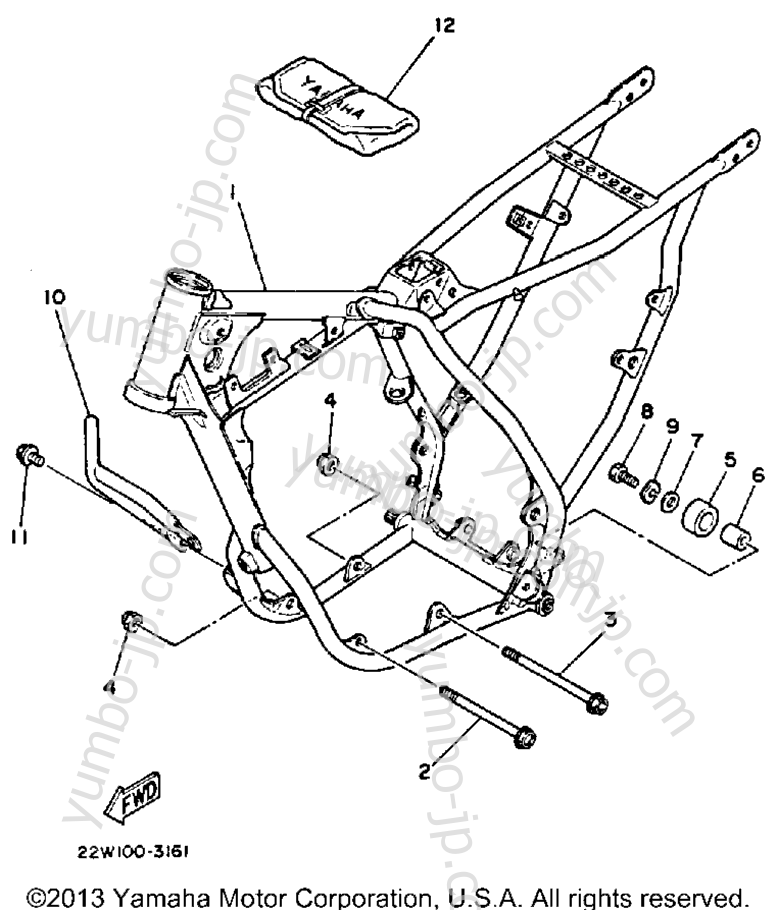FRAME for motorcycles YAMAHA YZ80 (YZ80N) 1985 year