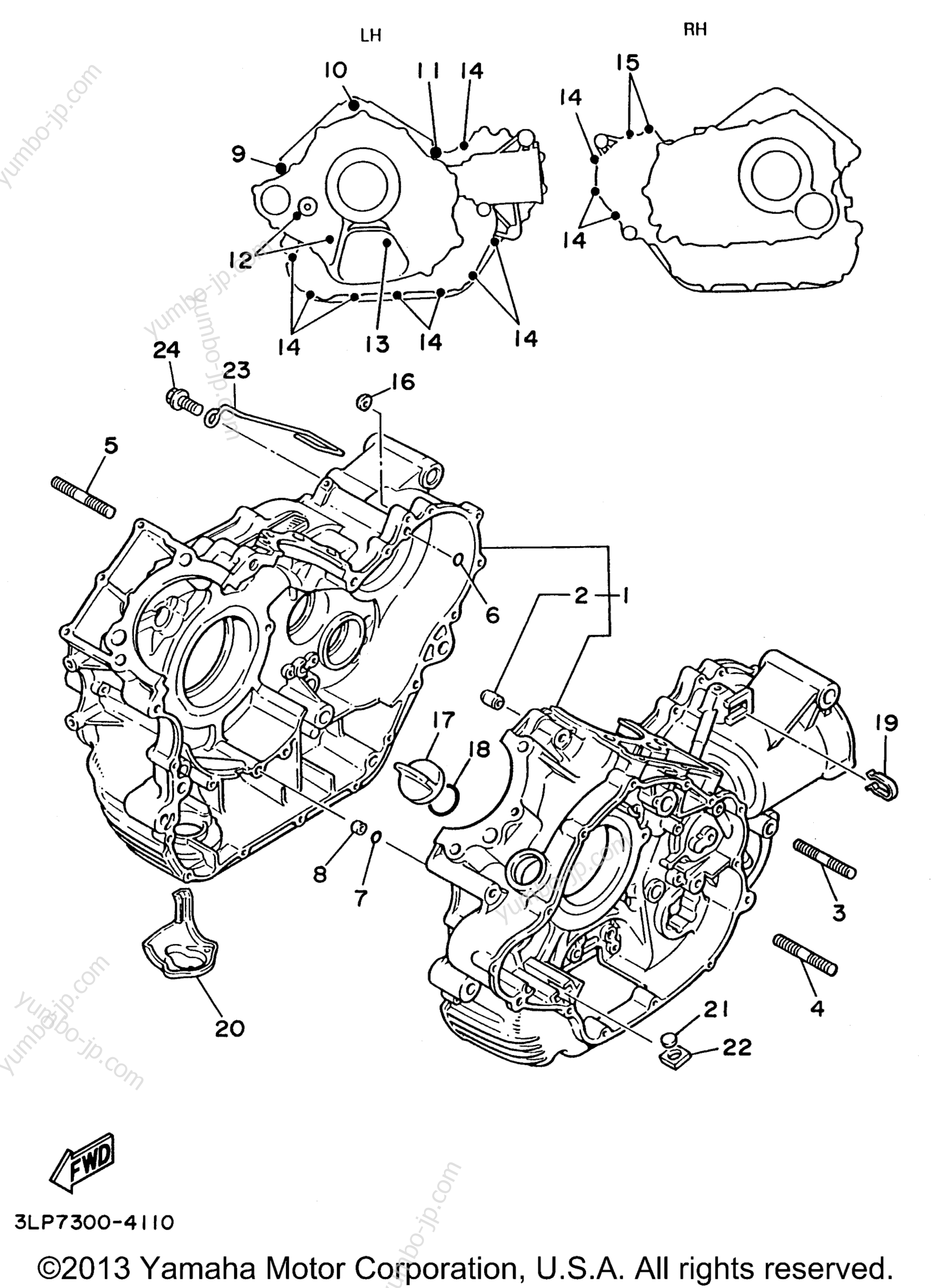 CRANKCASE for motorcycles YAMAHA VIRAGO 1100 (XV1100HC) CA 1996 year