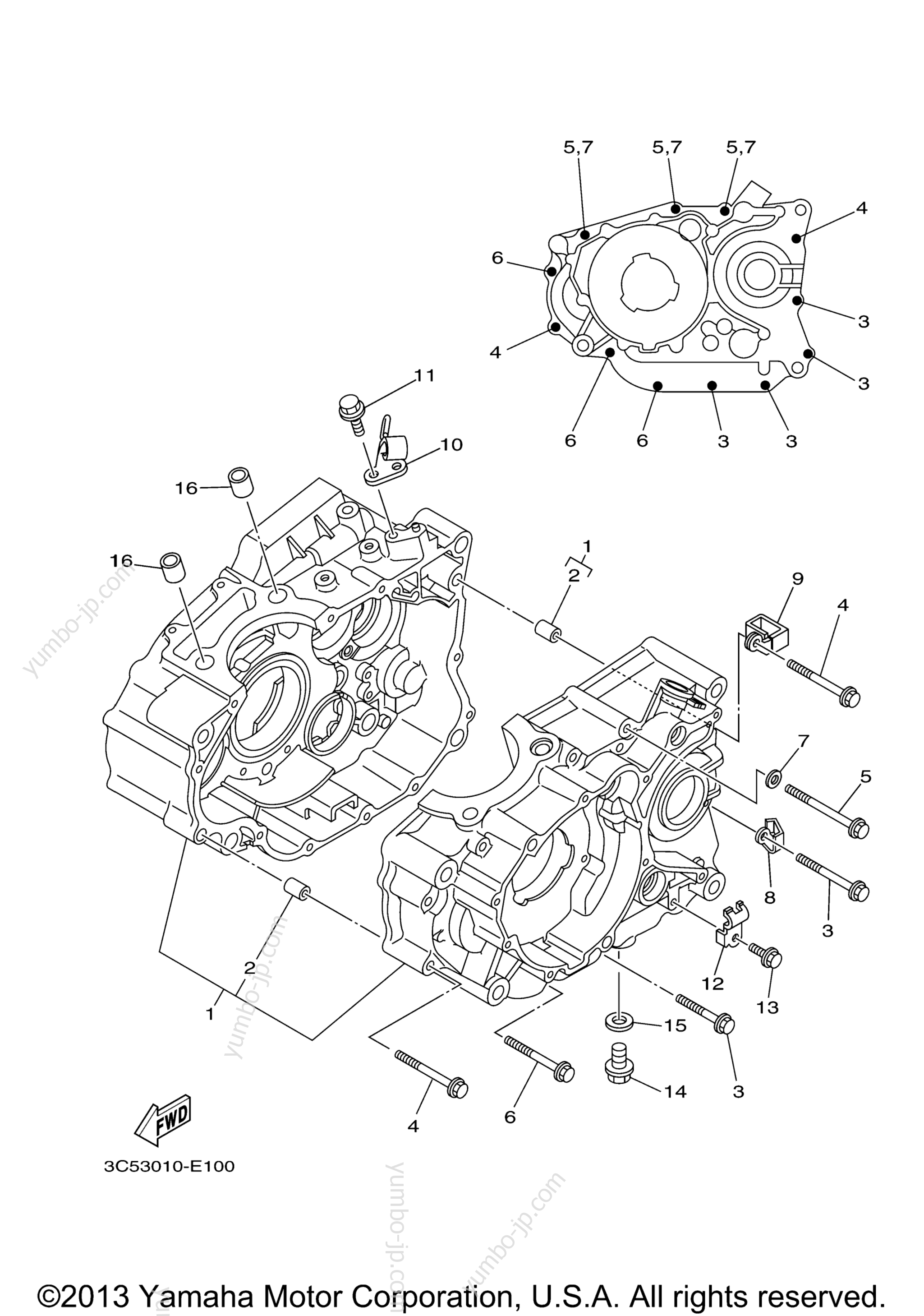 CRANKCASE for motorcycles YAMAHA XT250 (XT250A) 2011 year