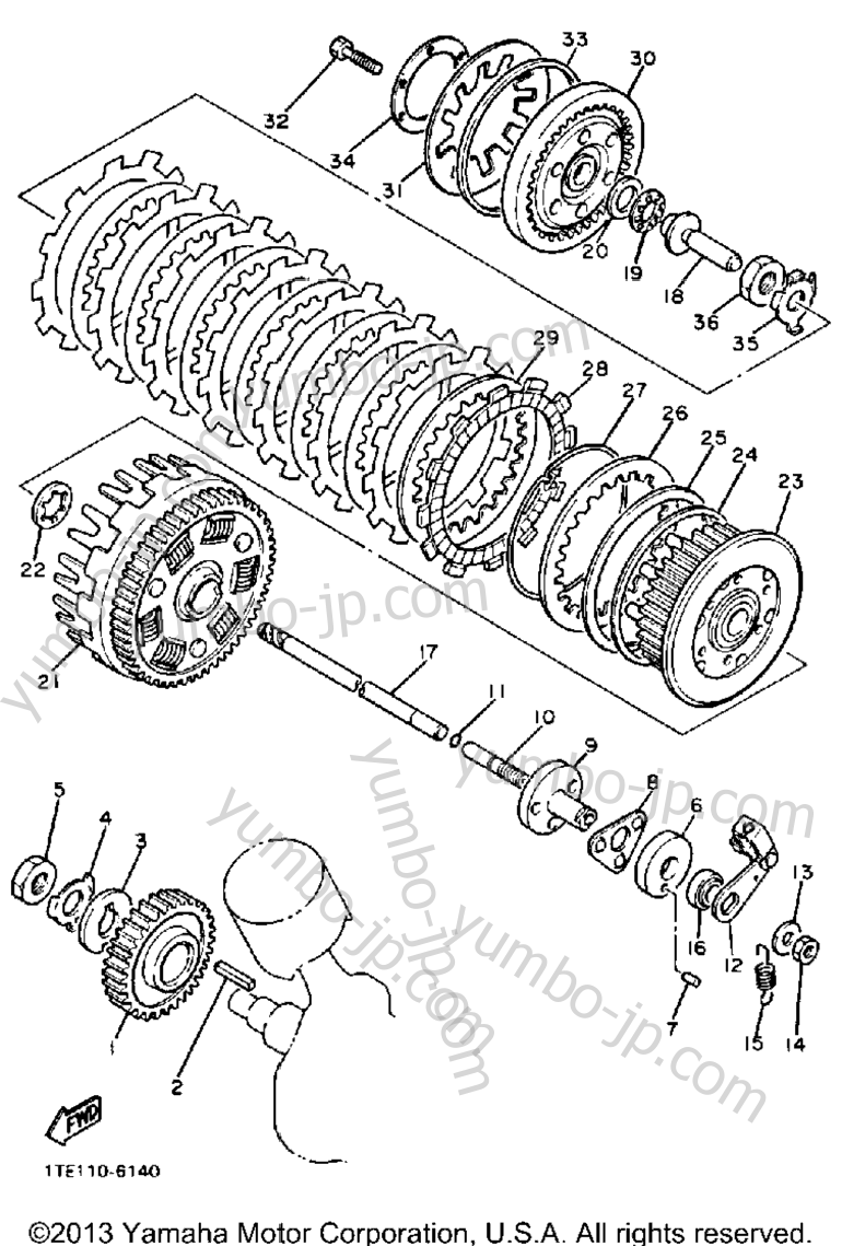 CLUTCH for motorcycles YAMAHA VIRAGO 1100 (XV1100UC) CA 1988 year