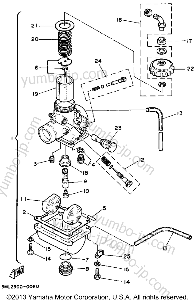 CARBURETOR for motorcycles YAMAHA YZ80A 1990 year