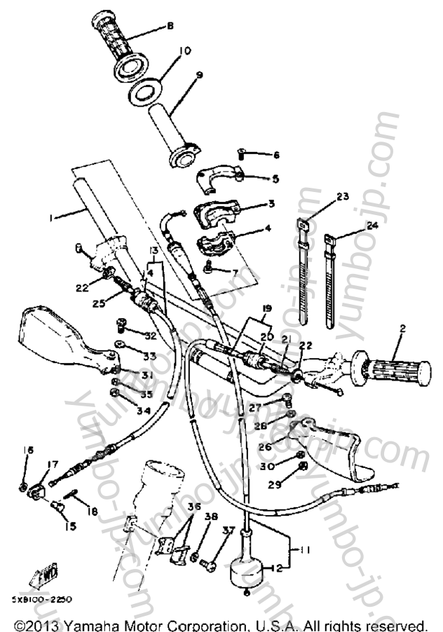 Handlebar-Cable для мотоциклов YAMAHA IT175J 1982 г.