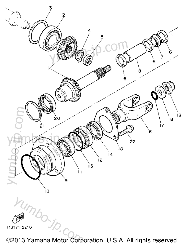 Middle Drive Gear для мотоциклов YAMAHA XZ550RJ 1982 г.