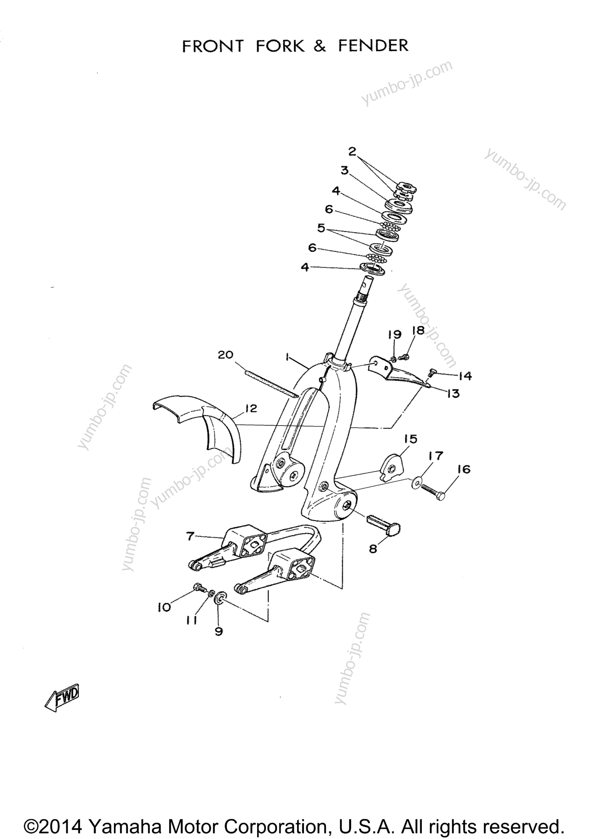 FRONT FORK for motorcycles YAMAHA OMAHA TRAIL 55 (MJ2T) 1963 year