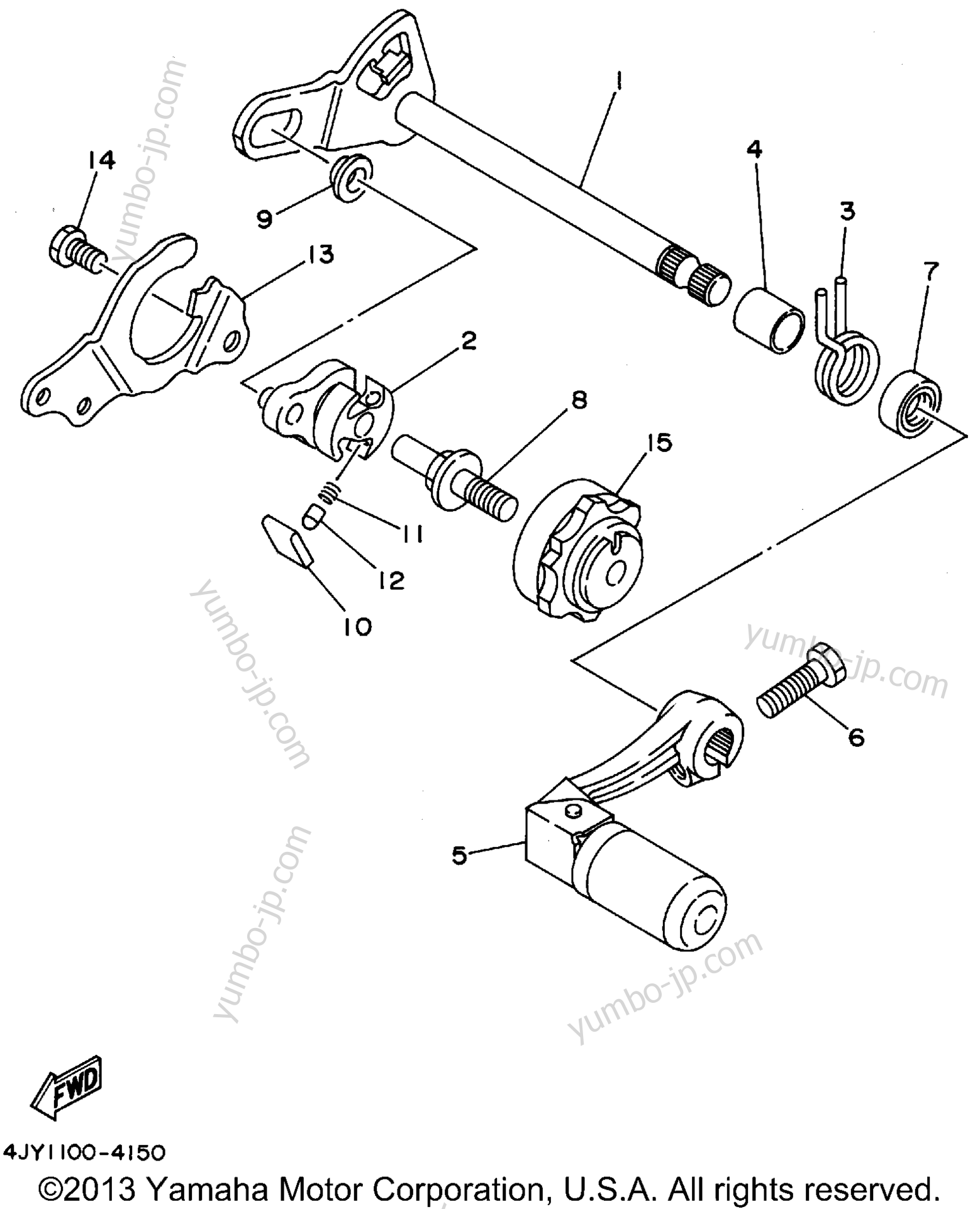 Вал переключателя для мотоциклов YAMAHA YZ125F1 1994 г.