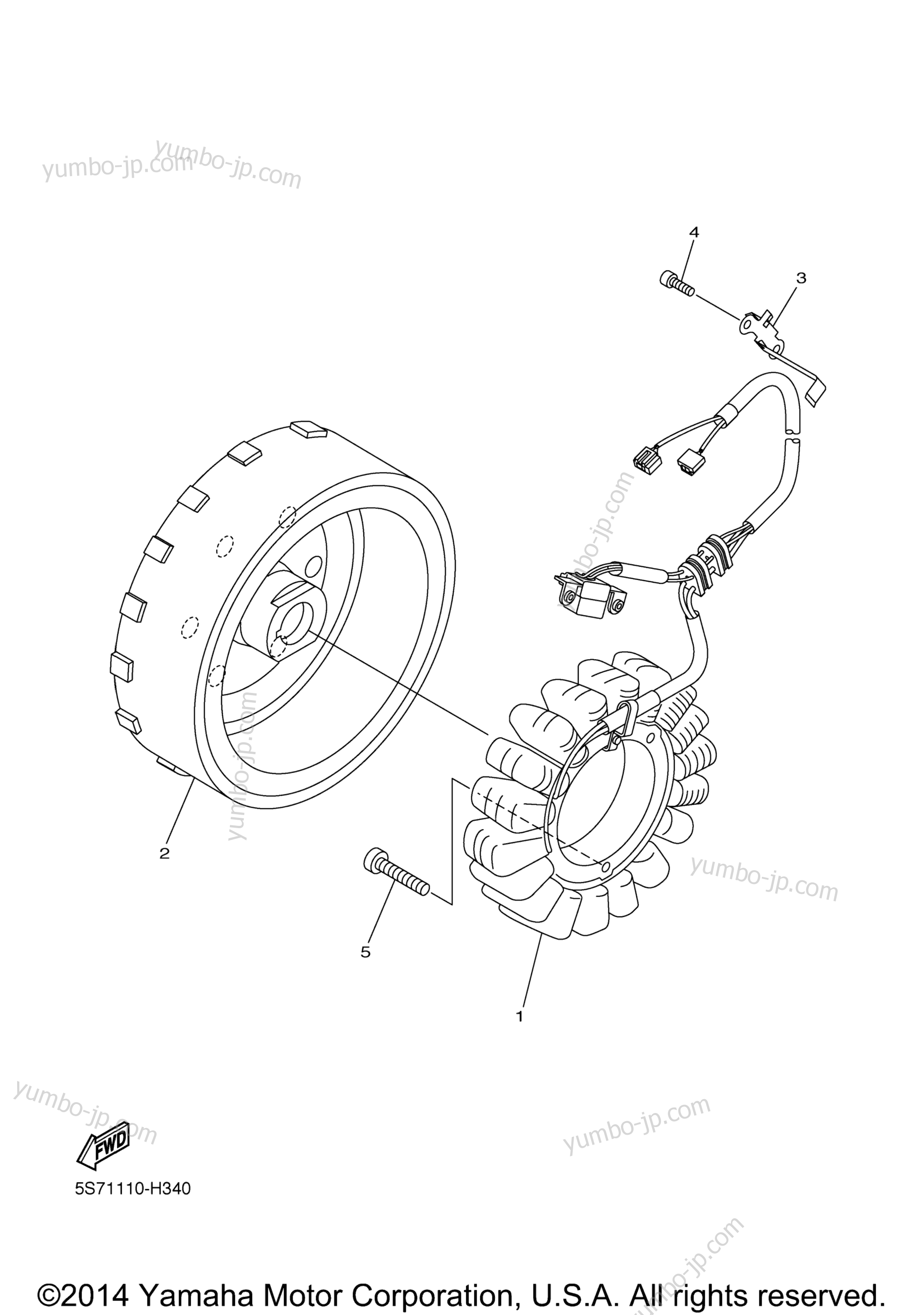 GENERATOR for motorcycles YAMAHA BOLT R-SPEC (XVS95CEGR) 2014 year