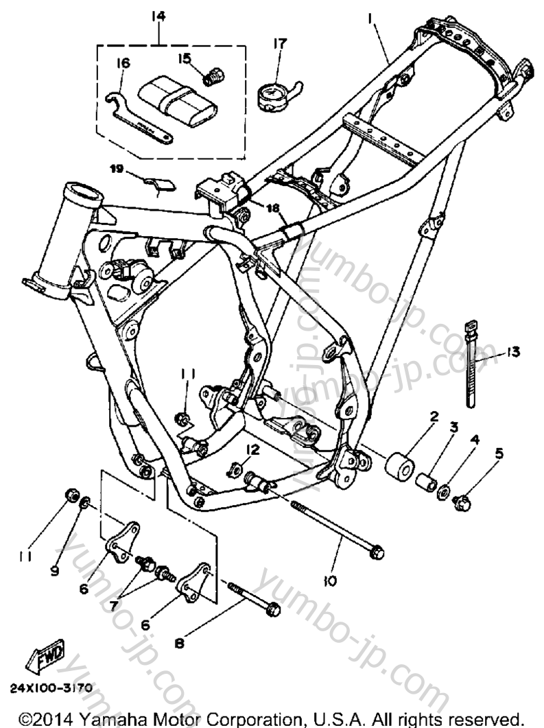 Frame Tool for motorcycles YAMAHA YZ125L 1984 year