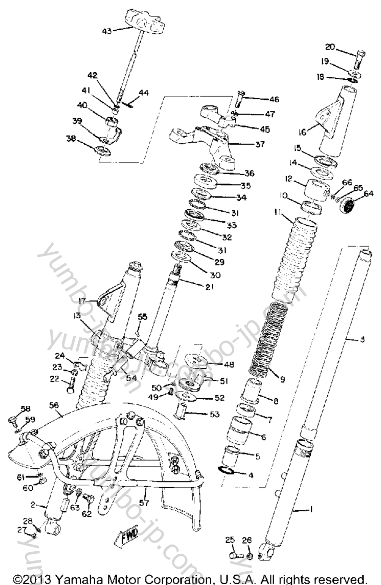 Front Fork & Front Fender для мотоциклов YAMAHA CS3B 1971 г.