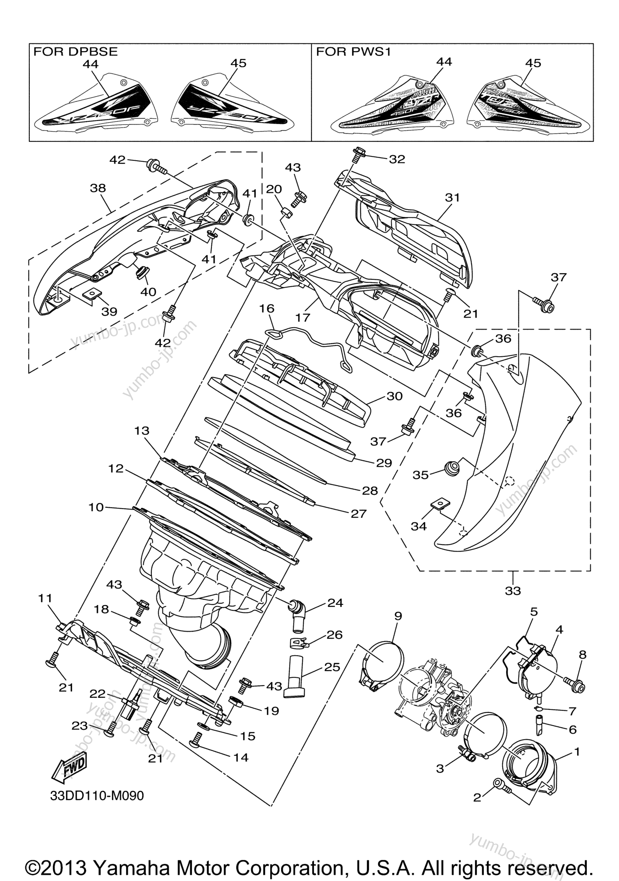 Intake для мотоциклов YAMAHA YZ450F (YZ450FDL) 2013 г.