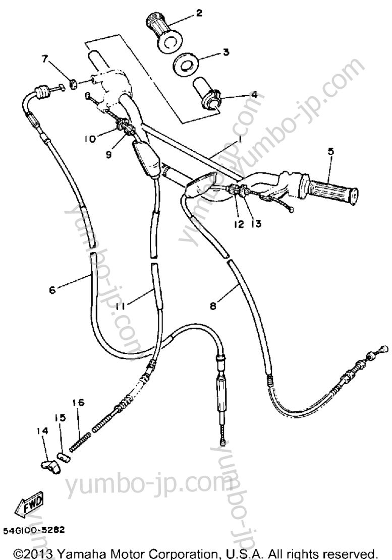 Handlebar Cable for motorcycles YAMAHA BIG WHEEL ELEC START (BW200ET) 1987 year