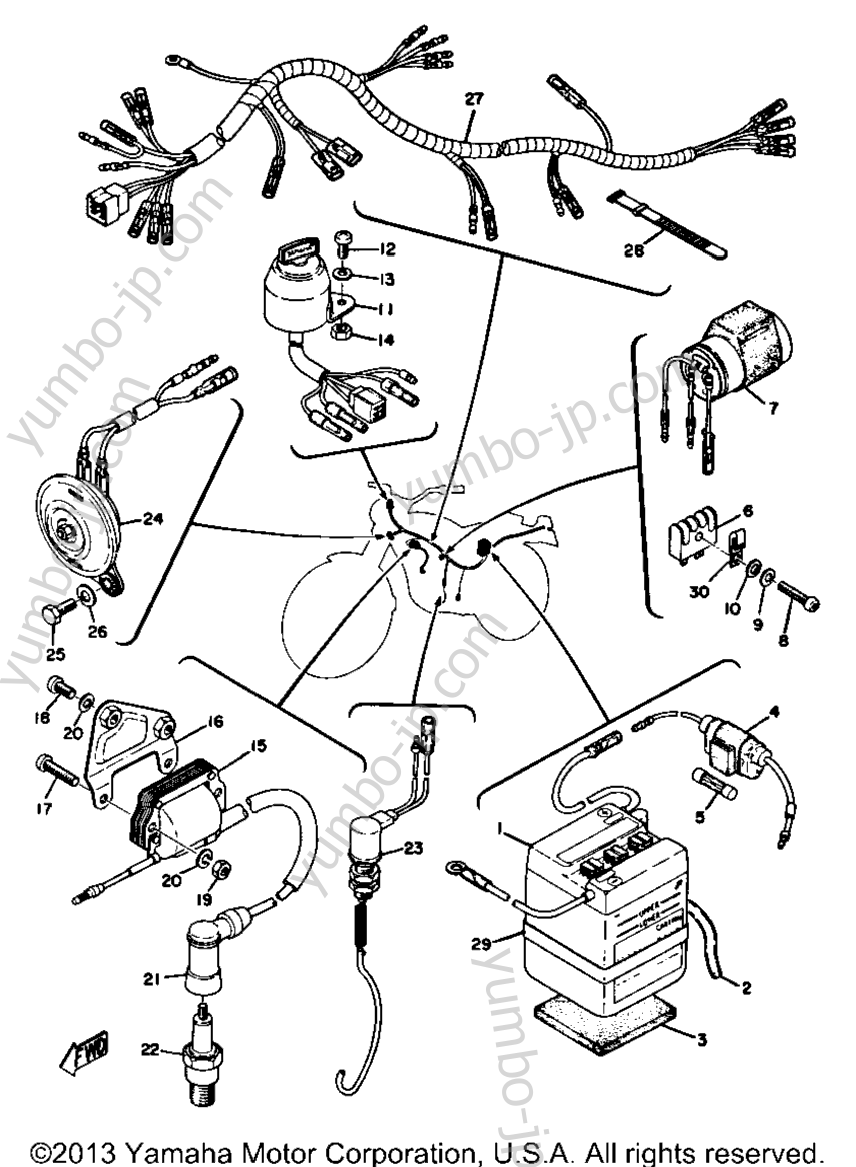 Electrical for motorcycles YAMAHA GTMXA 1974 year