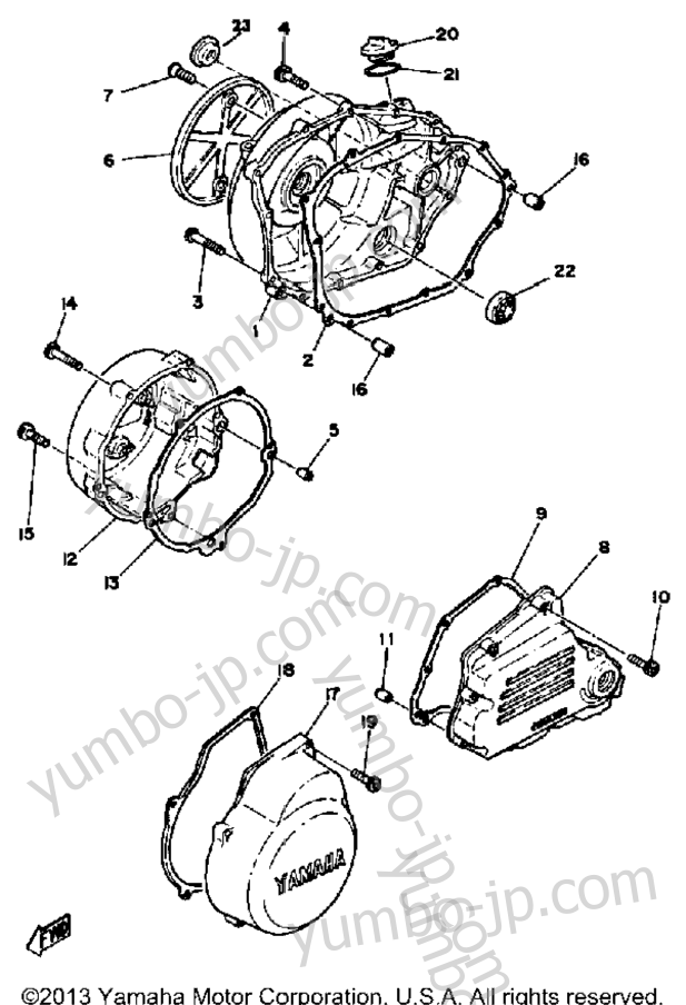 CRANKCASE COVER for motorcycles YAMAHA XS1100SG 1980 year