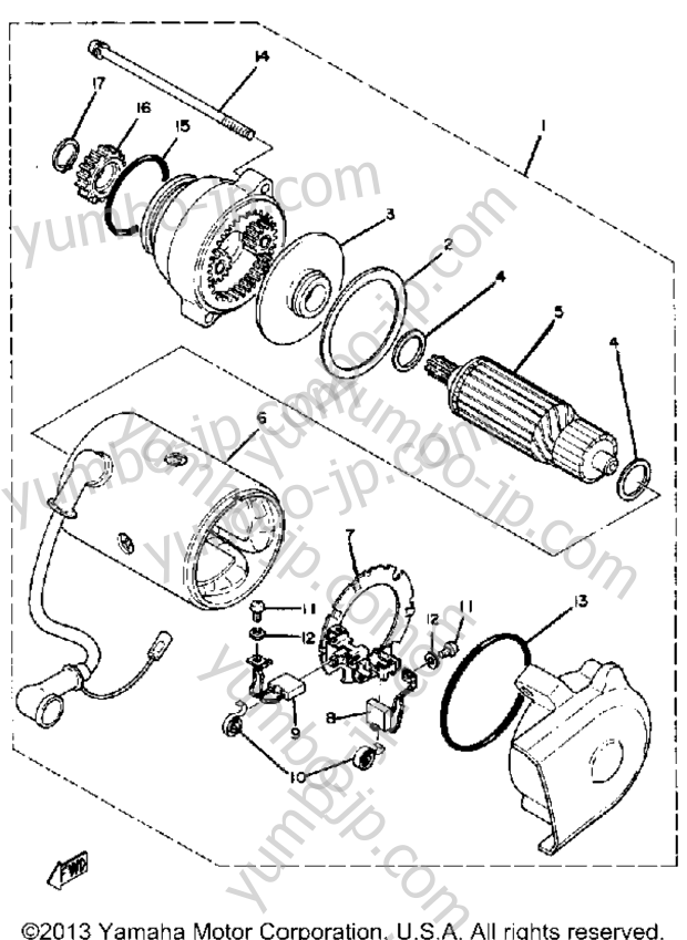 STARTING MOTOR для мотоциклов YAMAHA XS1100SG 1980 г.