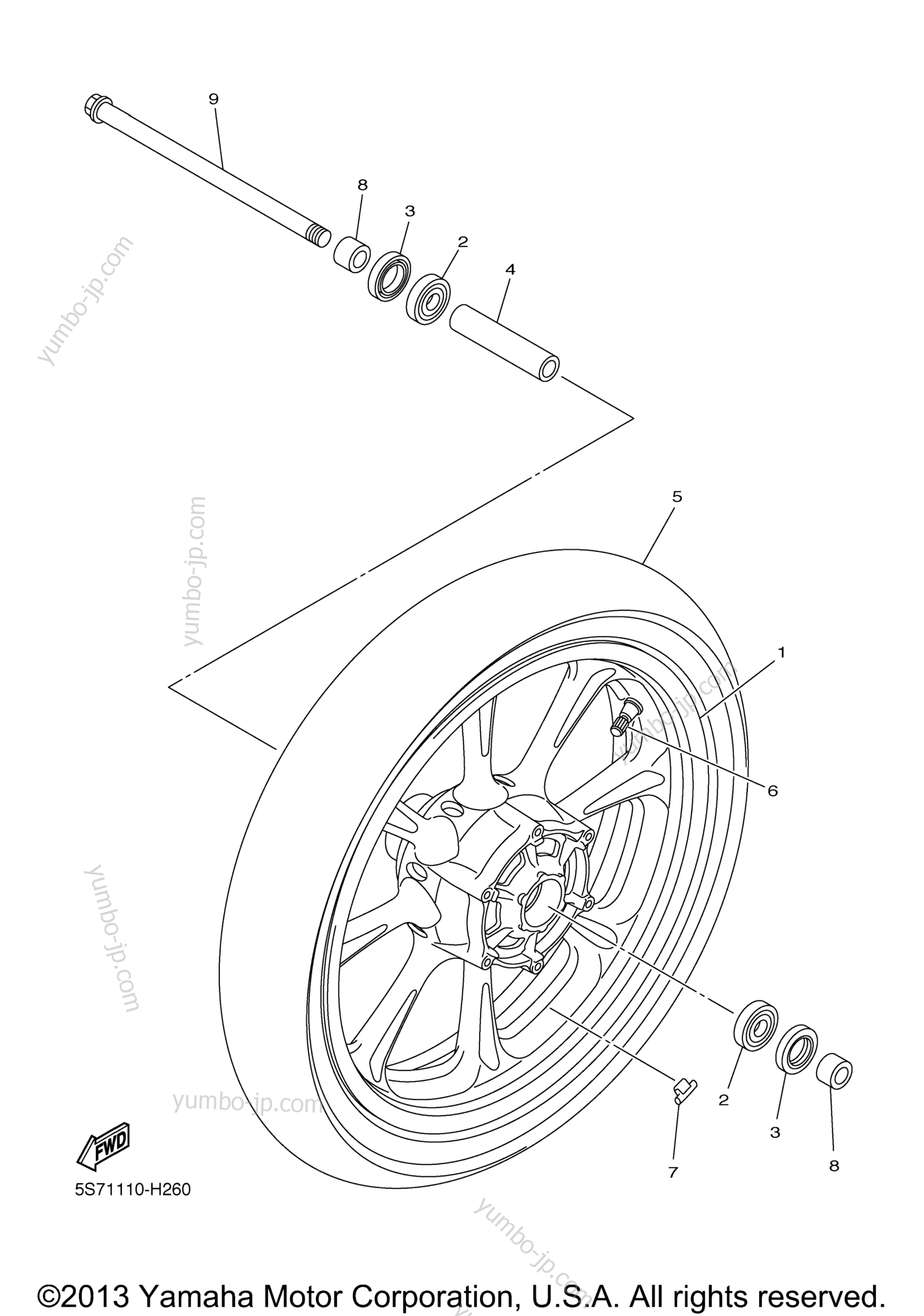 FRONT WHEEL для мотоциклов YAMAHA V STAR 950 (XVS95ER) 2014 г.