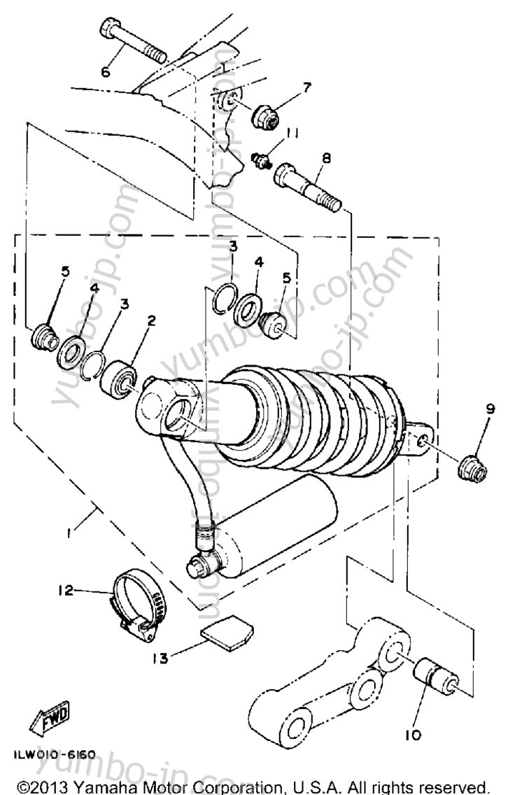 Rear Shocks для мотоциклов YAMAHA TRIALS (TY350S) 1986 г.